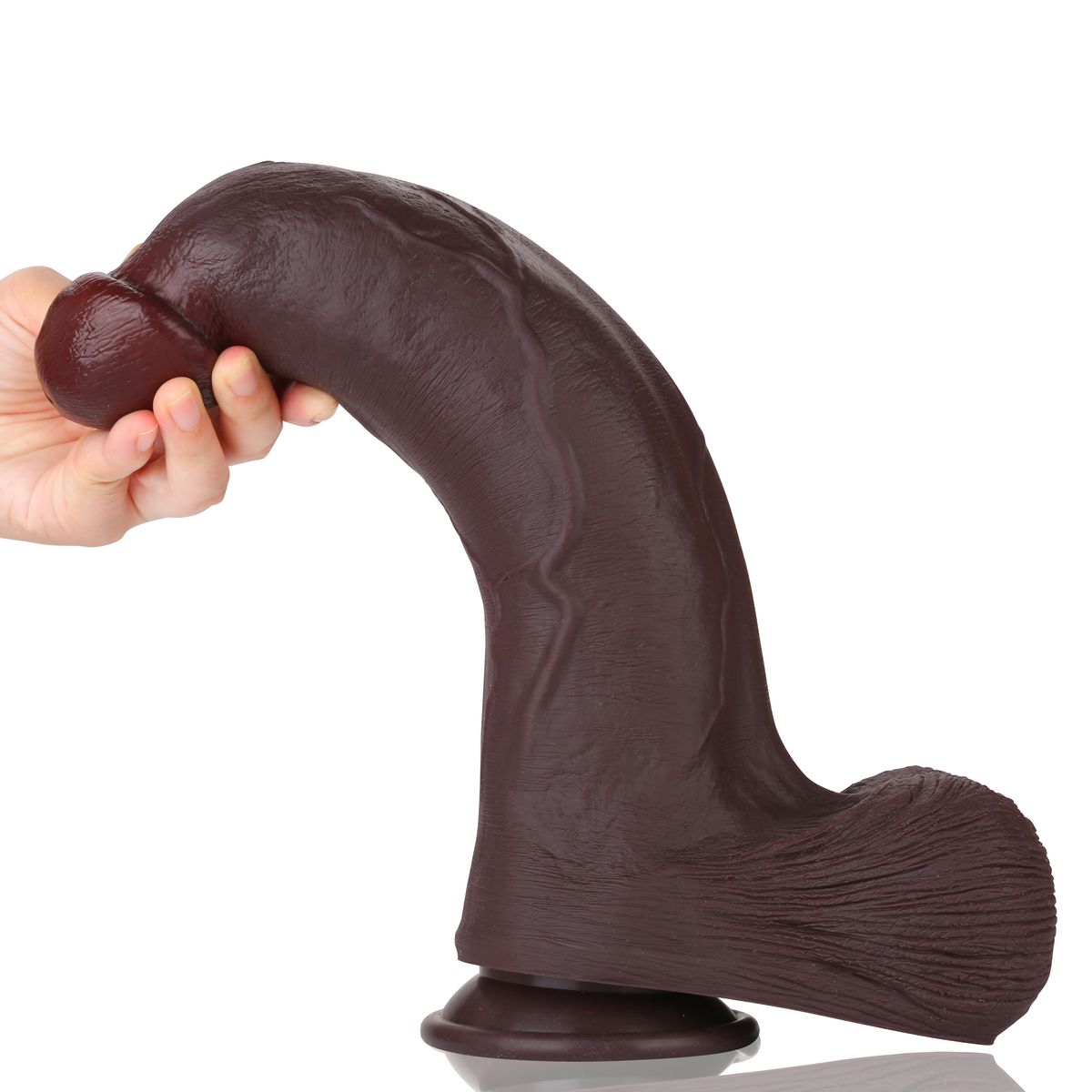 Bruce 13 Inch Big Black Silicone Realistic Dildo Real Skin Dildo