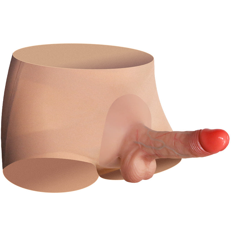 5.7 Inch Ice Silk Panty Strap-On Vibrating Dildo