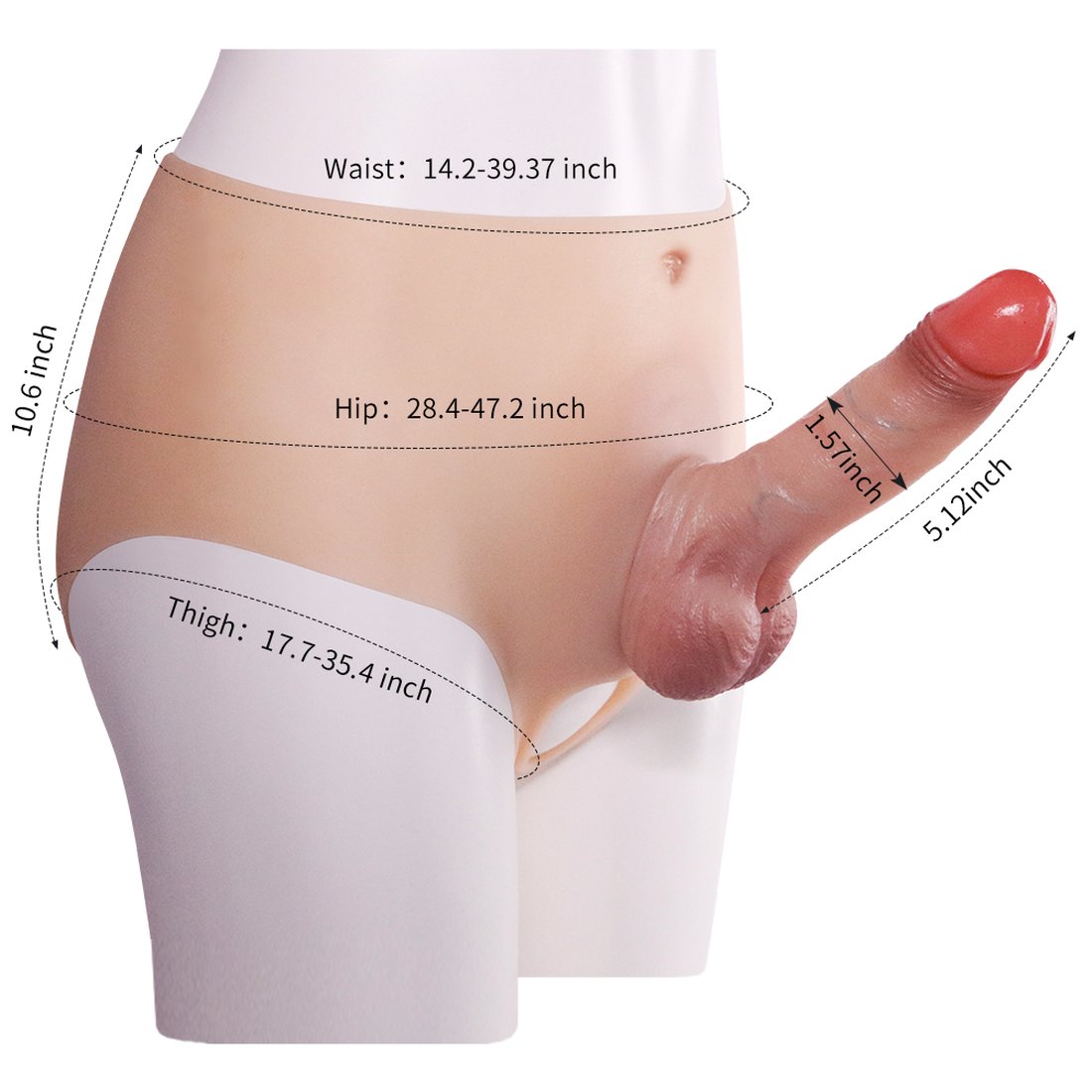 Stark 5.12 Inch 2-in-1 Realistic Detachable Strap-On Dildo