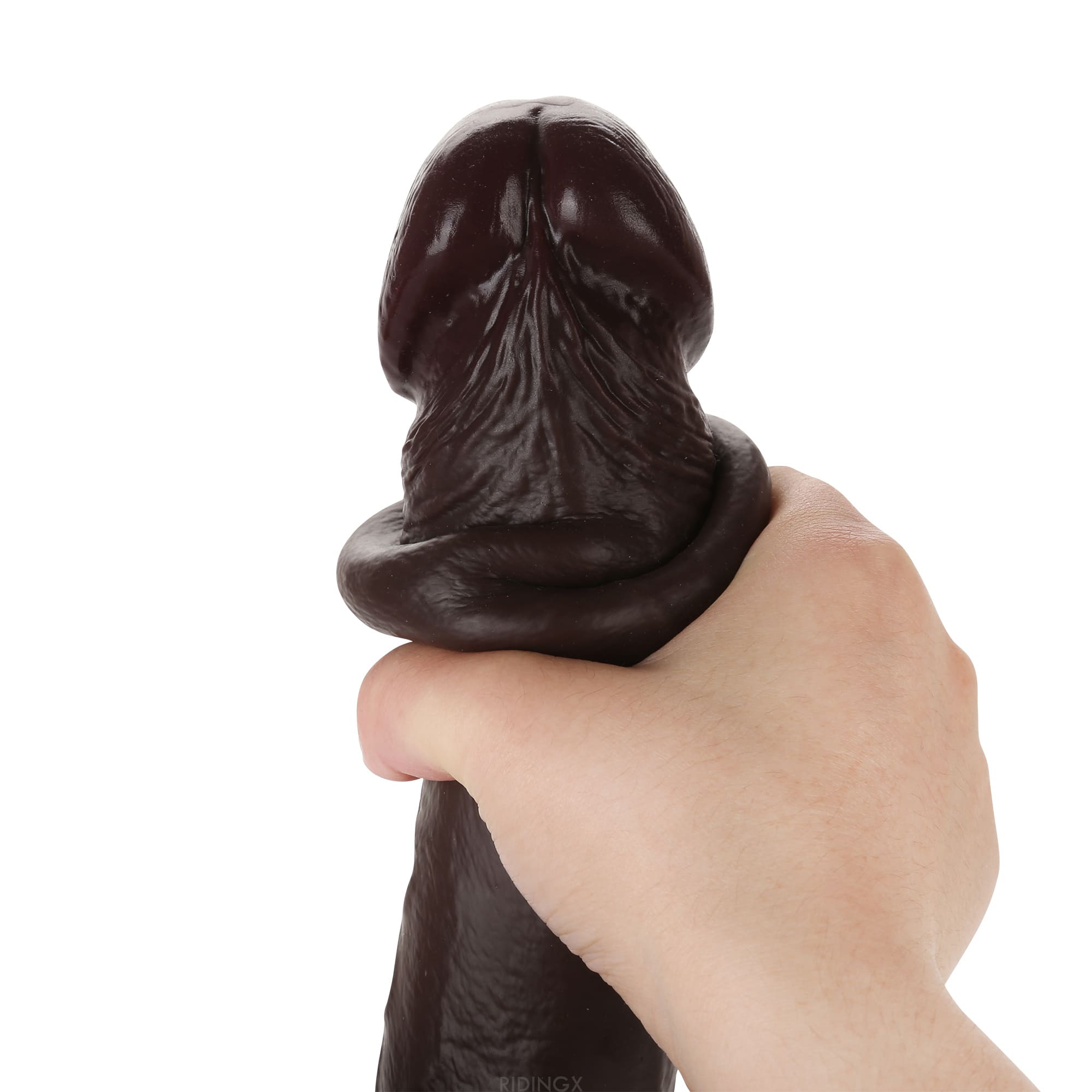 Strap-On 9 inch Boomer Squirting Dildo Cumming Ejaculating Black Sliding Skin