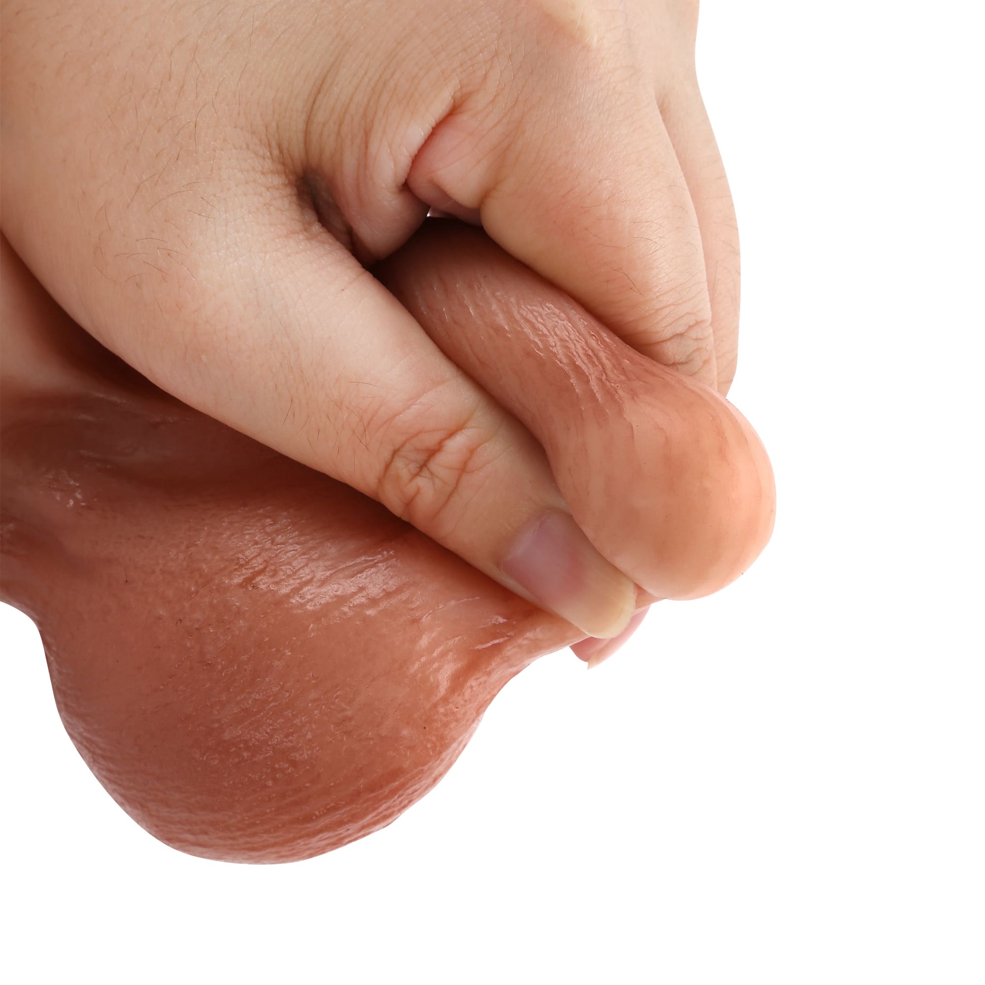 Baller 7.9in Sliding Foreskin Black Dildo Lifelike Flexible Real Balls Realistic Dildo