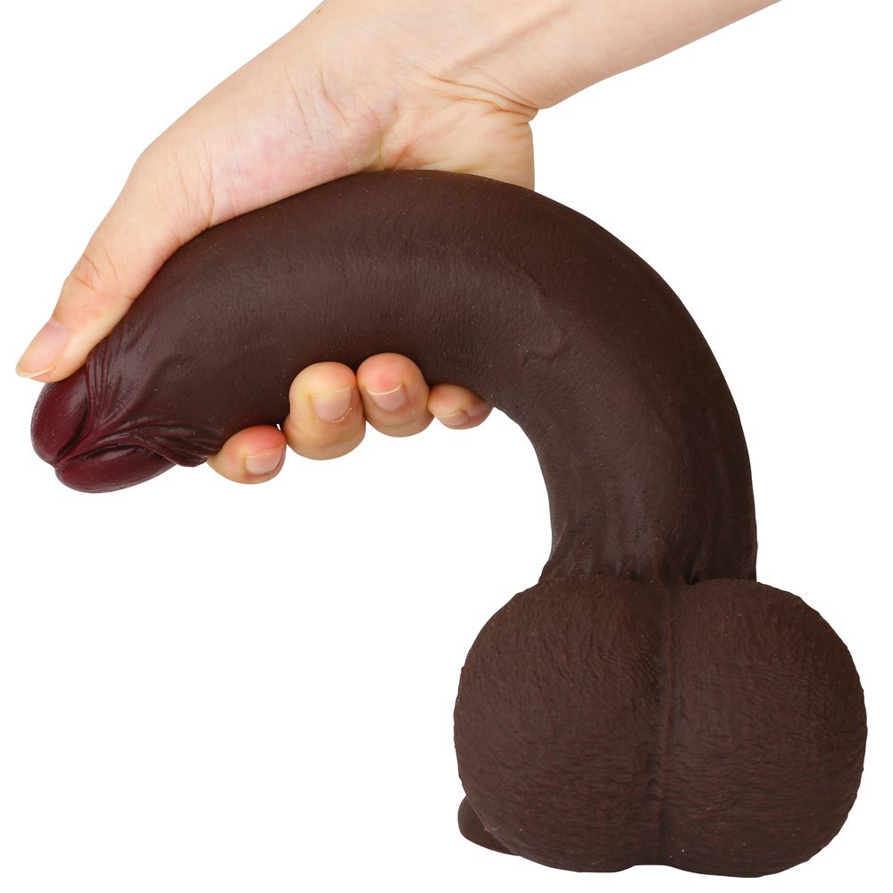 BigNut 10 inch Sliding Skin Dildo Uncut Realistic Dildo With Balls