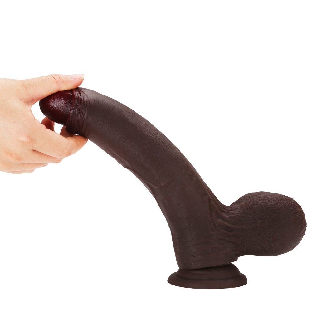 BigNut 10 inch Sliding Skin Dildo Uncut Realistic Dildo With Balls