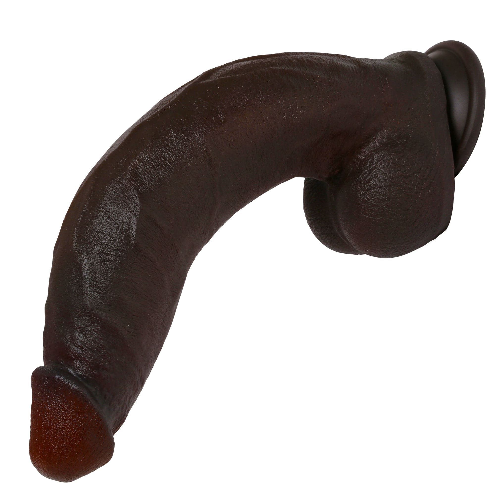 Dredd Dildo BBC Realistic 12 inch Black Real Skin Dildo With Keel