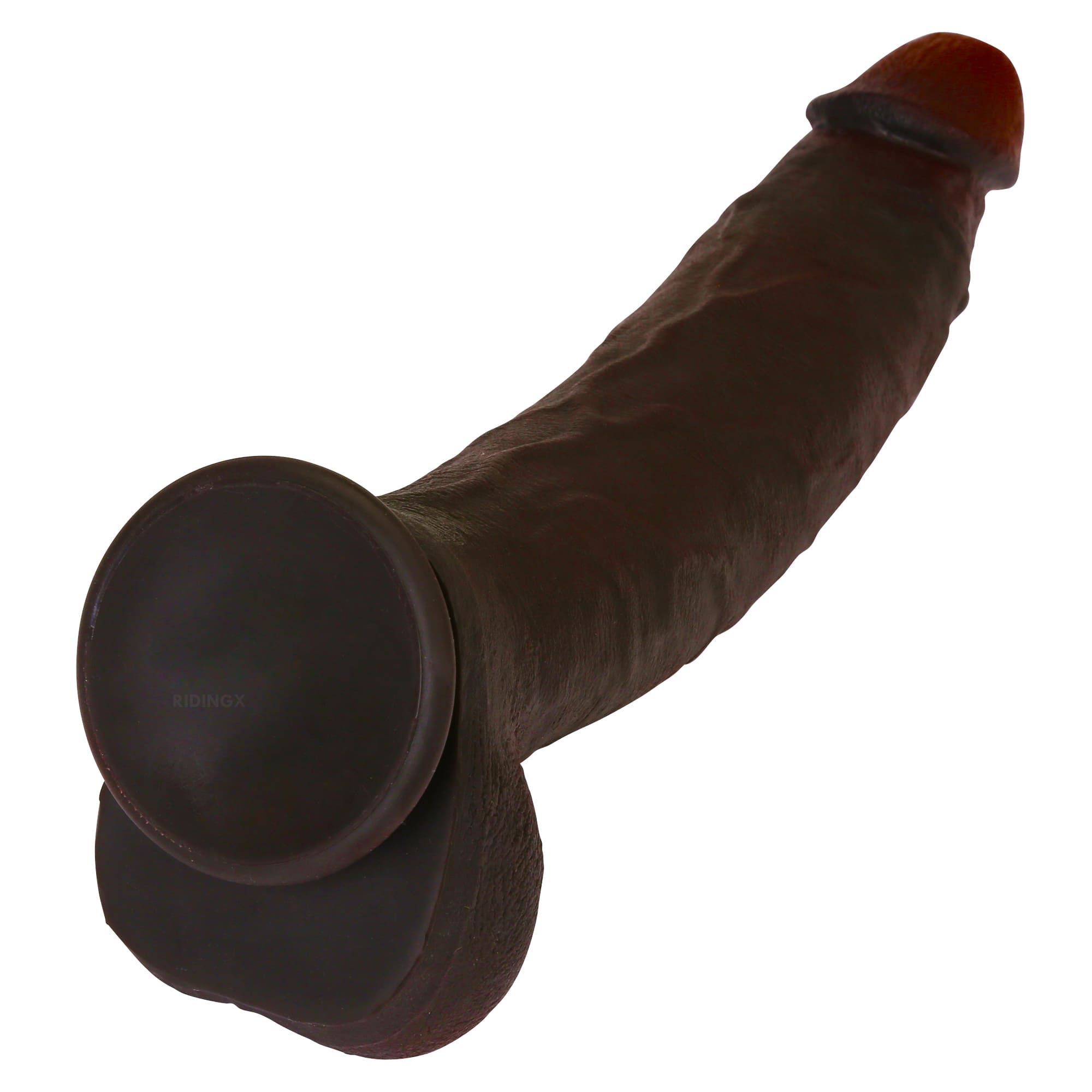 Dredd Dildo BBC Realistic 12 inch Black Real Skin Dildo With Keel