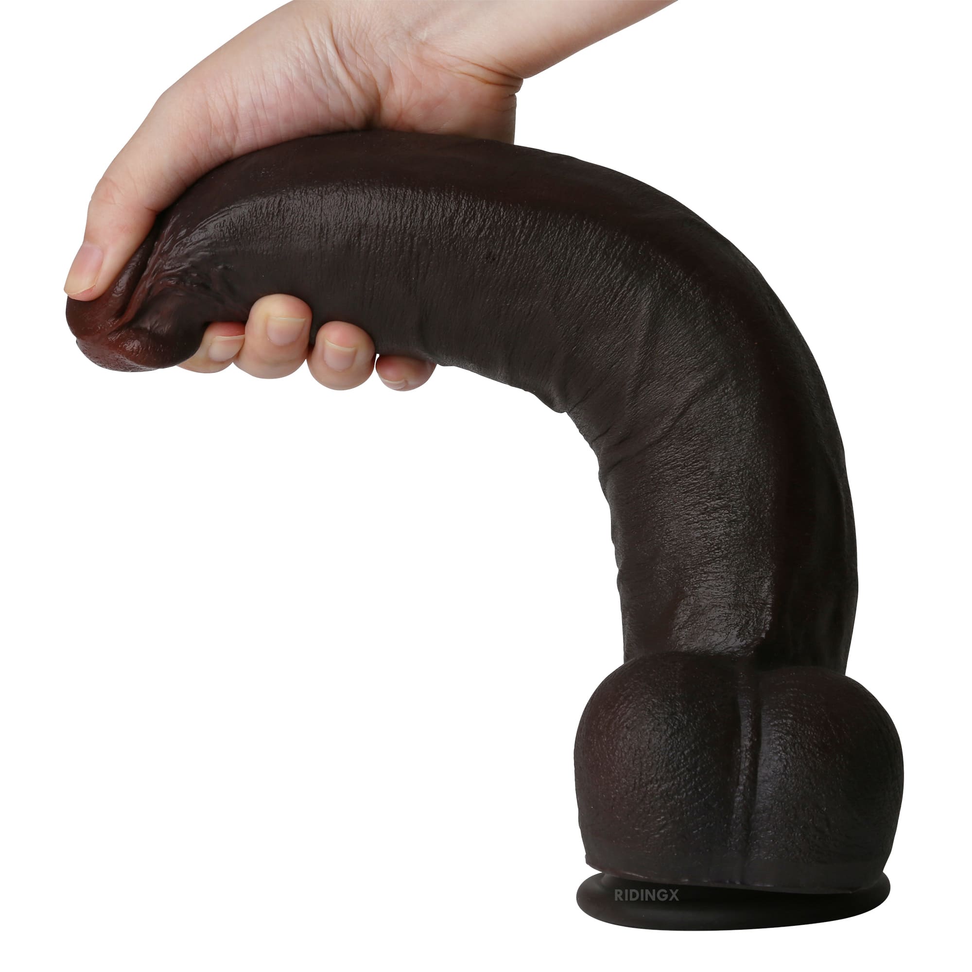 Dredd Dildo BBC Realistic 12 inch Black Real Skin Dildo With Keel
