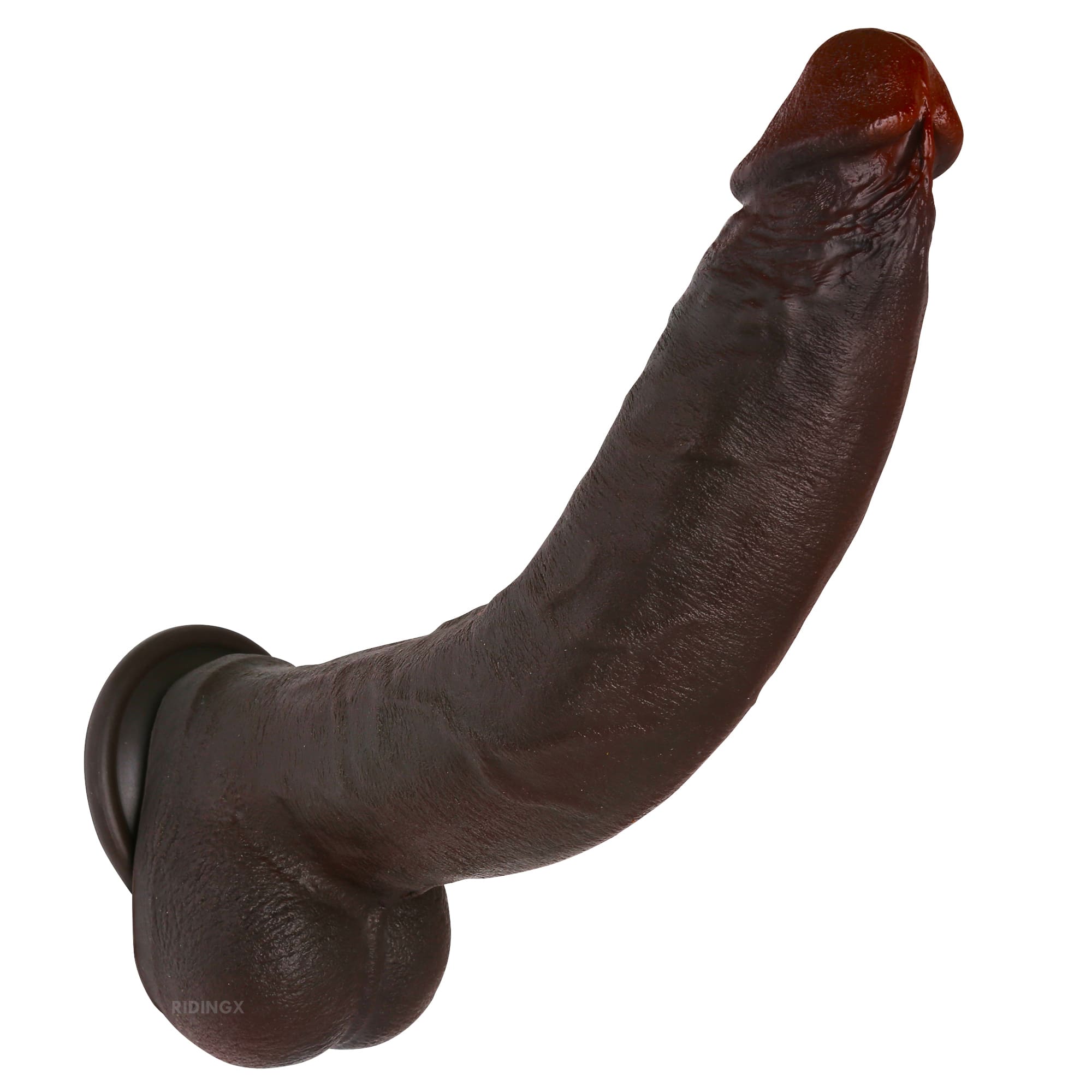 Dredd Dildo BBC Realistic 12 inch Black Real Skin Dildo With Keel