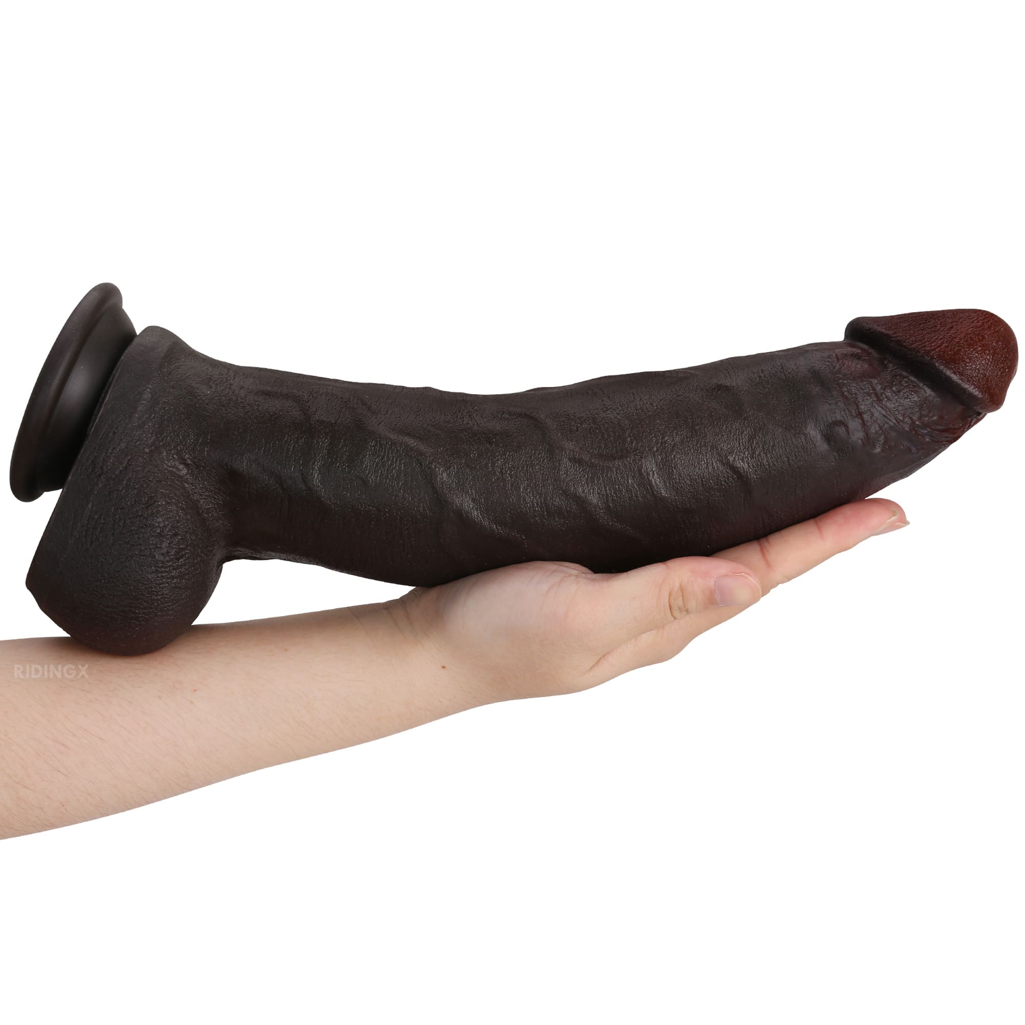 Dredd Dildo BBC Realistic 12 inch Black Real Skin Dildo With Keel