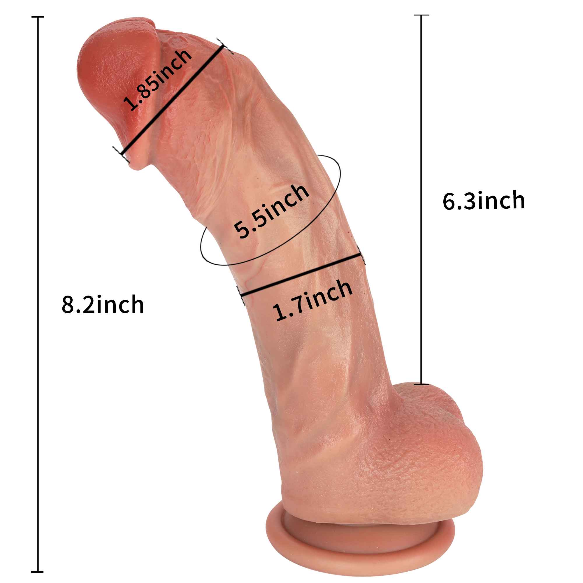 G-Wagon 8 inch Ultra Realistic Dildo Real Glan Lifelike Vein Dildo