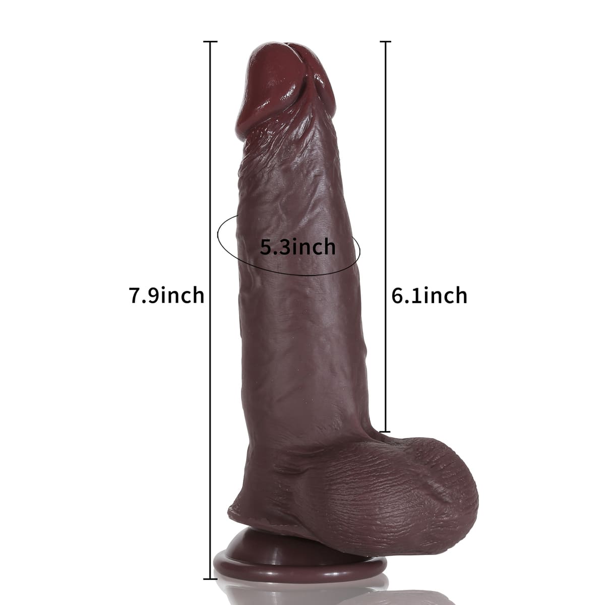 Baller 7.9in Sliding Foreskin Black Dildo Lifelike Flexible Real Balls Realistic Dildo