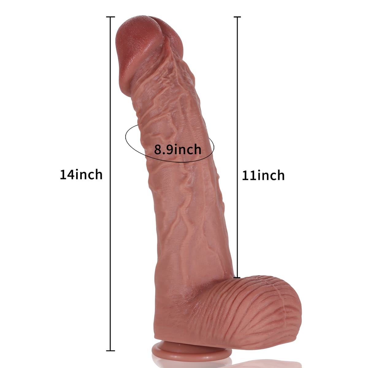 Tony 14 inch Black Big Realistic Dildo Dual Density Huge Dildo Unisex