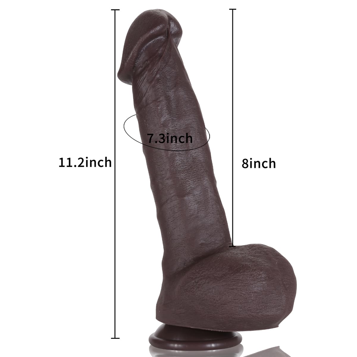 G63 11in Big Black Realistic G Spot Dildo With XL Glan Pleasure Anal Dildo