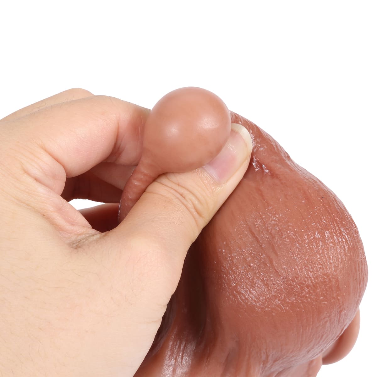 Baller 7.9in Sliding Foreskin Black Dildo Lifelike Flexible Real Balls Realistic Dildo
