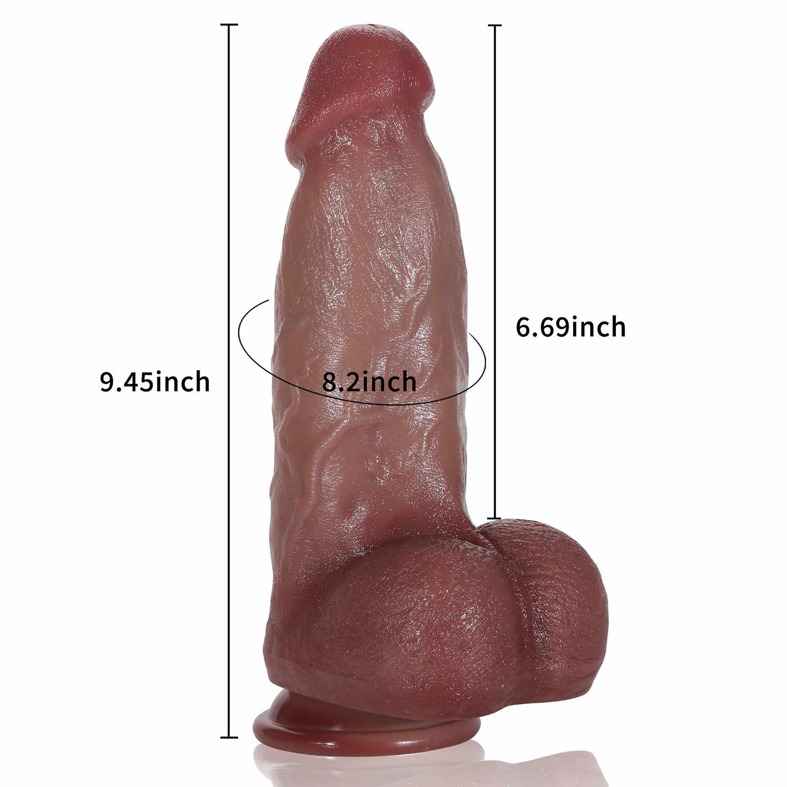 Jack 9in Silicone Huge Suction Cup Thick Dildo