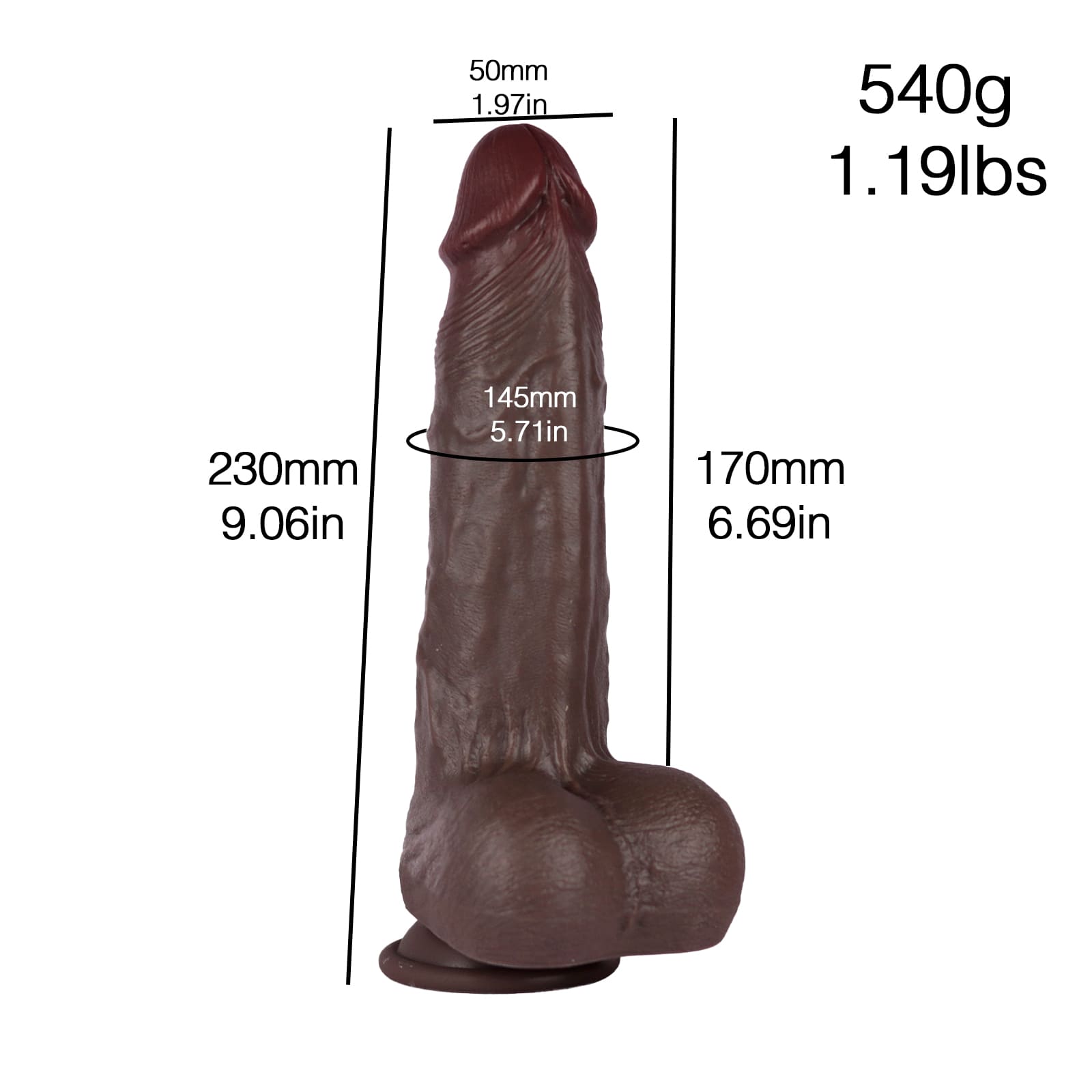 Jones 9in BBC Big Black Realistic Huge Dildo Deep Penetration