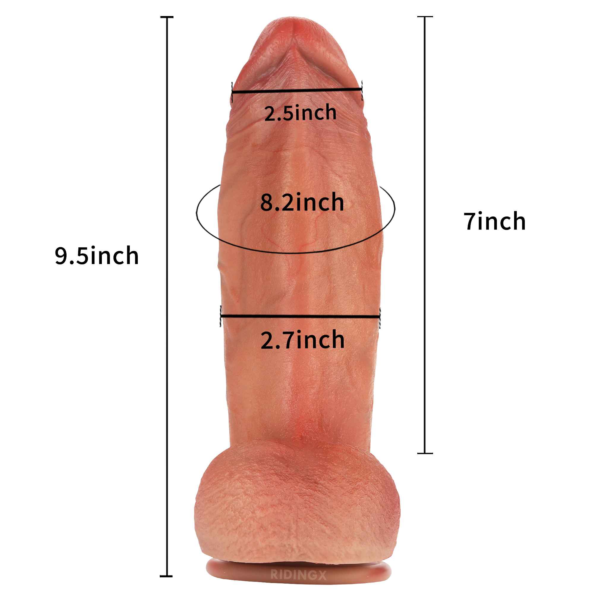 MeatBall 8" / 9" Ultra Real Skin Realistic Dildo Girthy Huge Dildo Brown Color