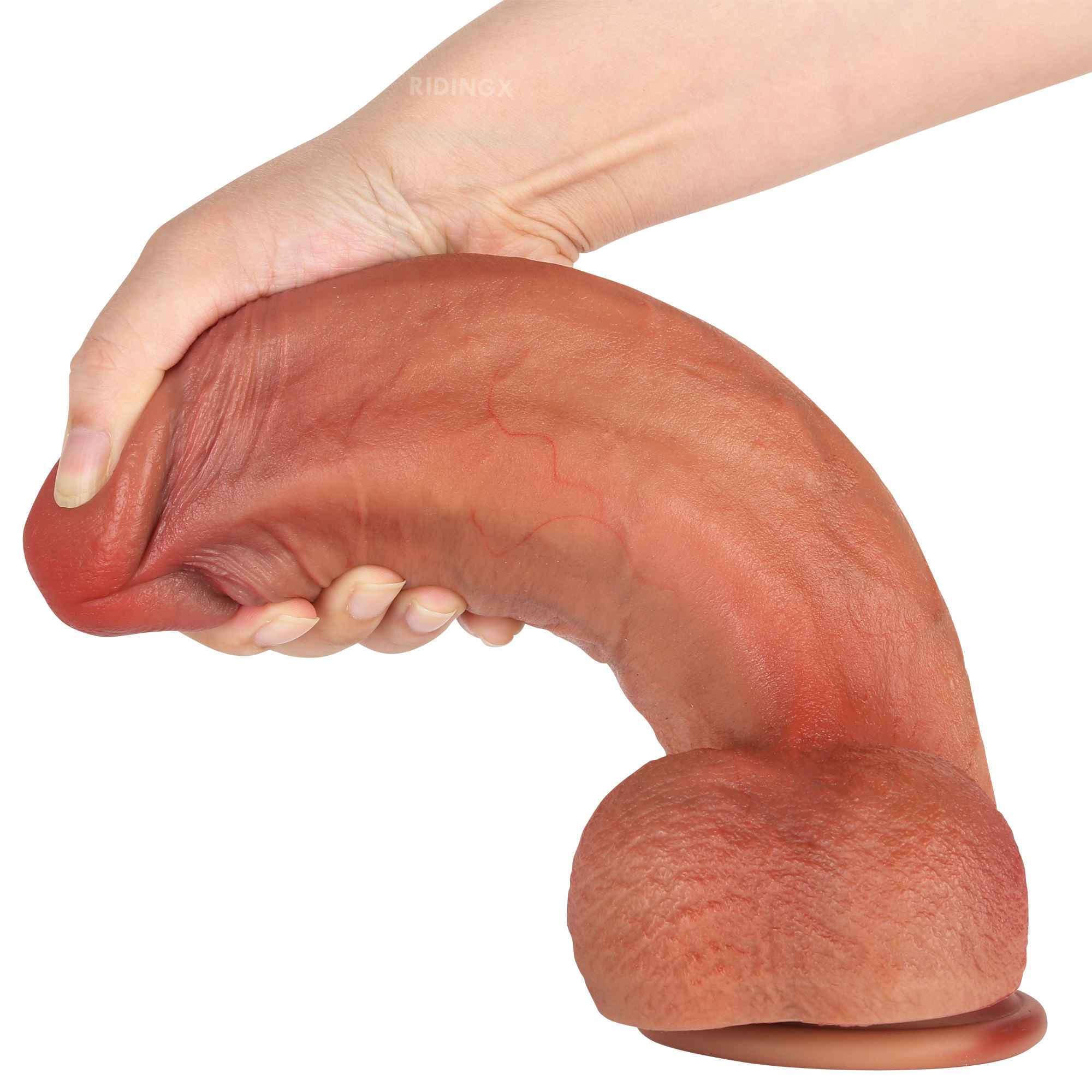 MeatBall 8" / 9" Ultra Real Skin Realistic Dildo Girthy Huge Dildo Brown Color