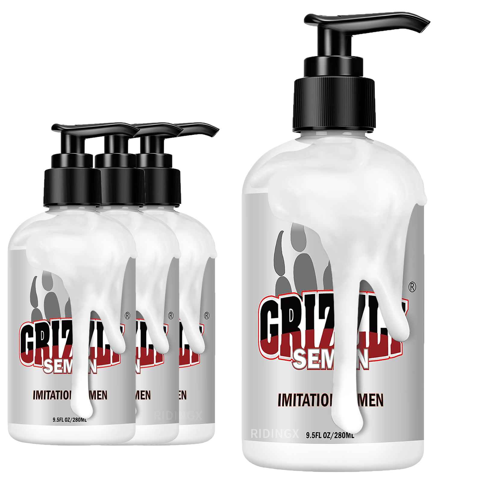 4-Pack Creamy White Lubricant Water Based Lube Realistic Cums Lasts Long Lube