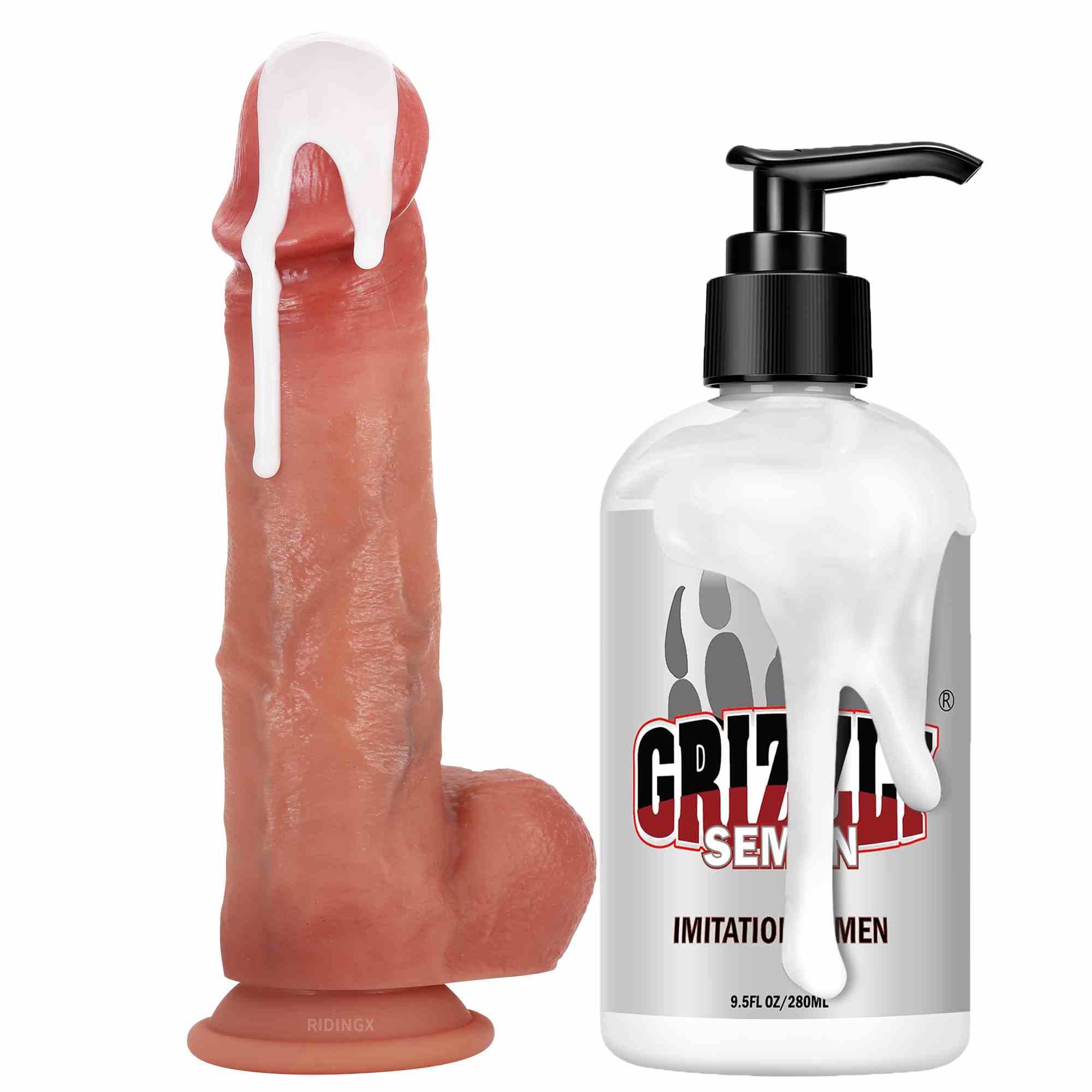 Boomer Squirting Dildos 9 inch Cumming Ejaculating Dildos Sliding Skin