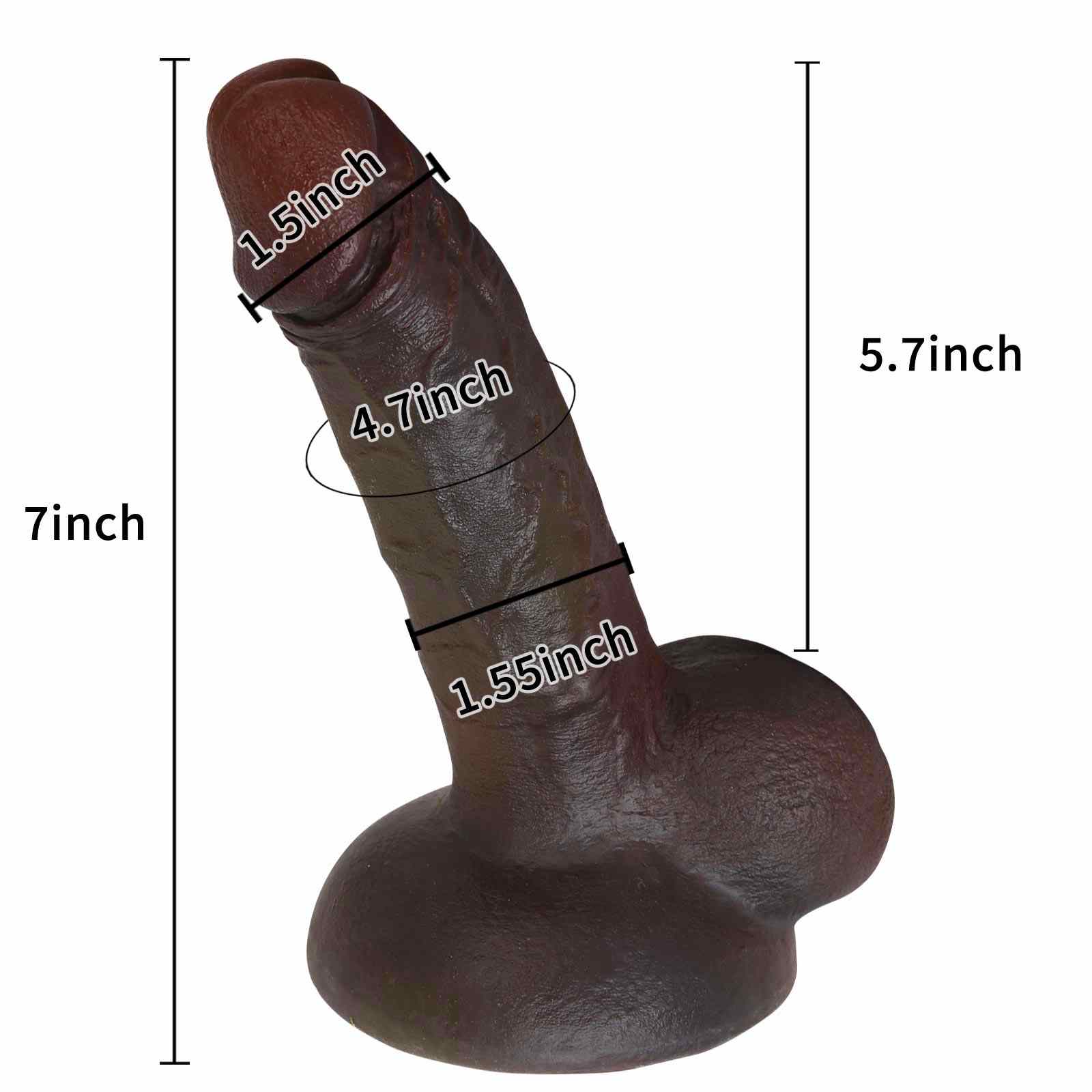 Blake 7 inch Most Realistic Black Lifelike Real Skin Dildo