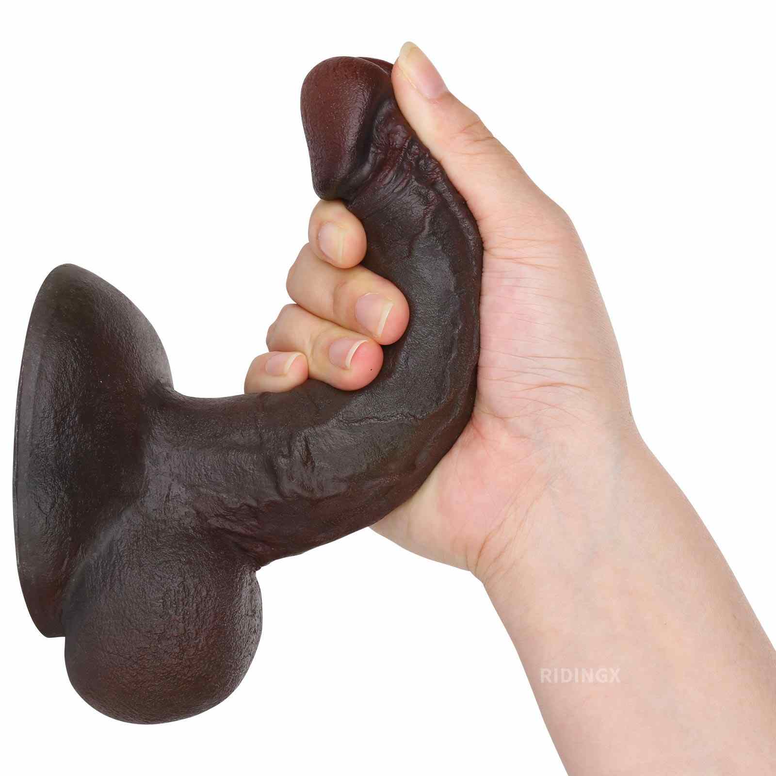 Blake 7 inch Most Realistic Black Lifelike Real Skin Dildo