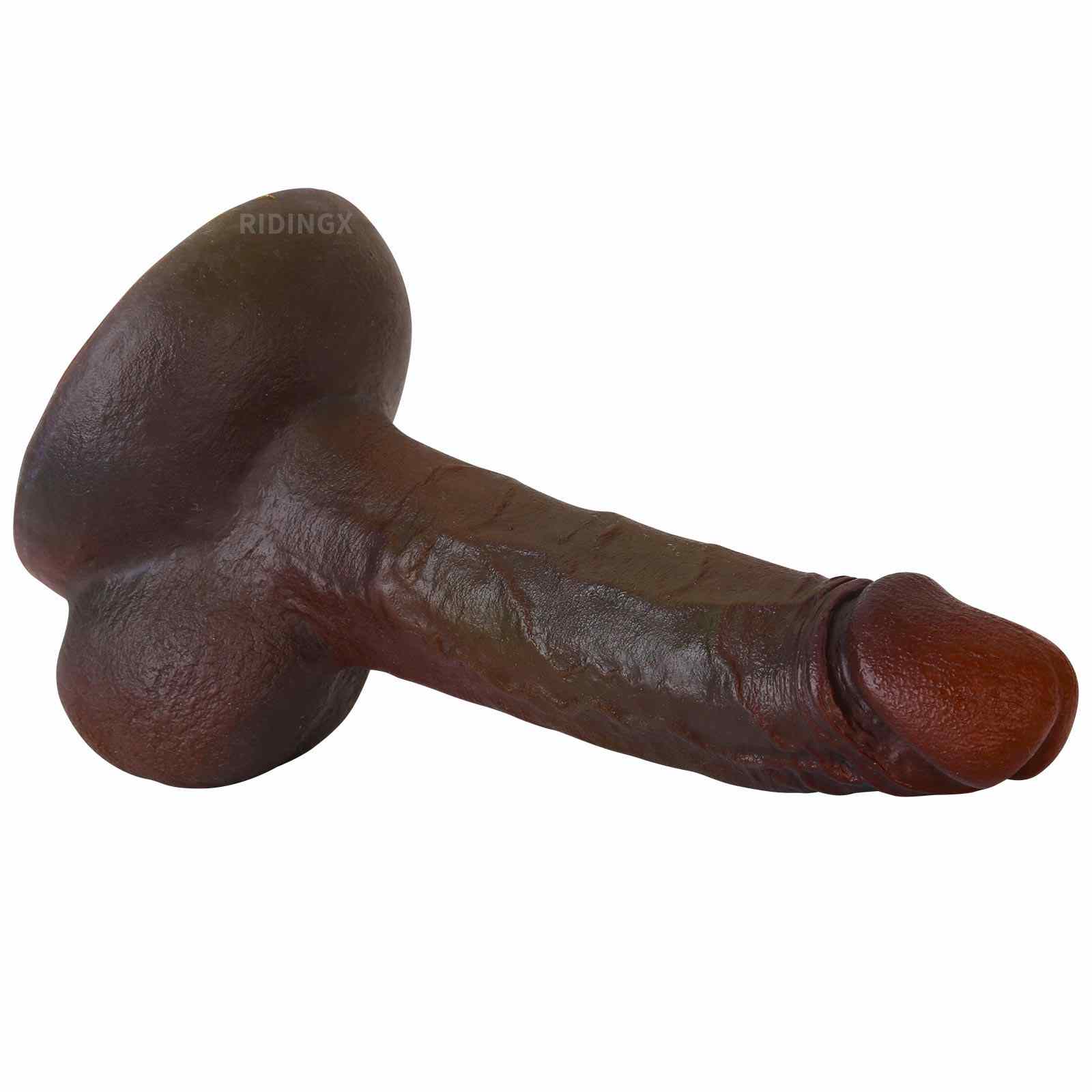 Blake 7 inch Most Realistic Black Lifelike Real Skin Dildo