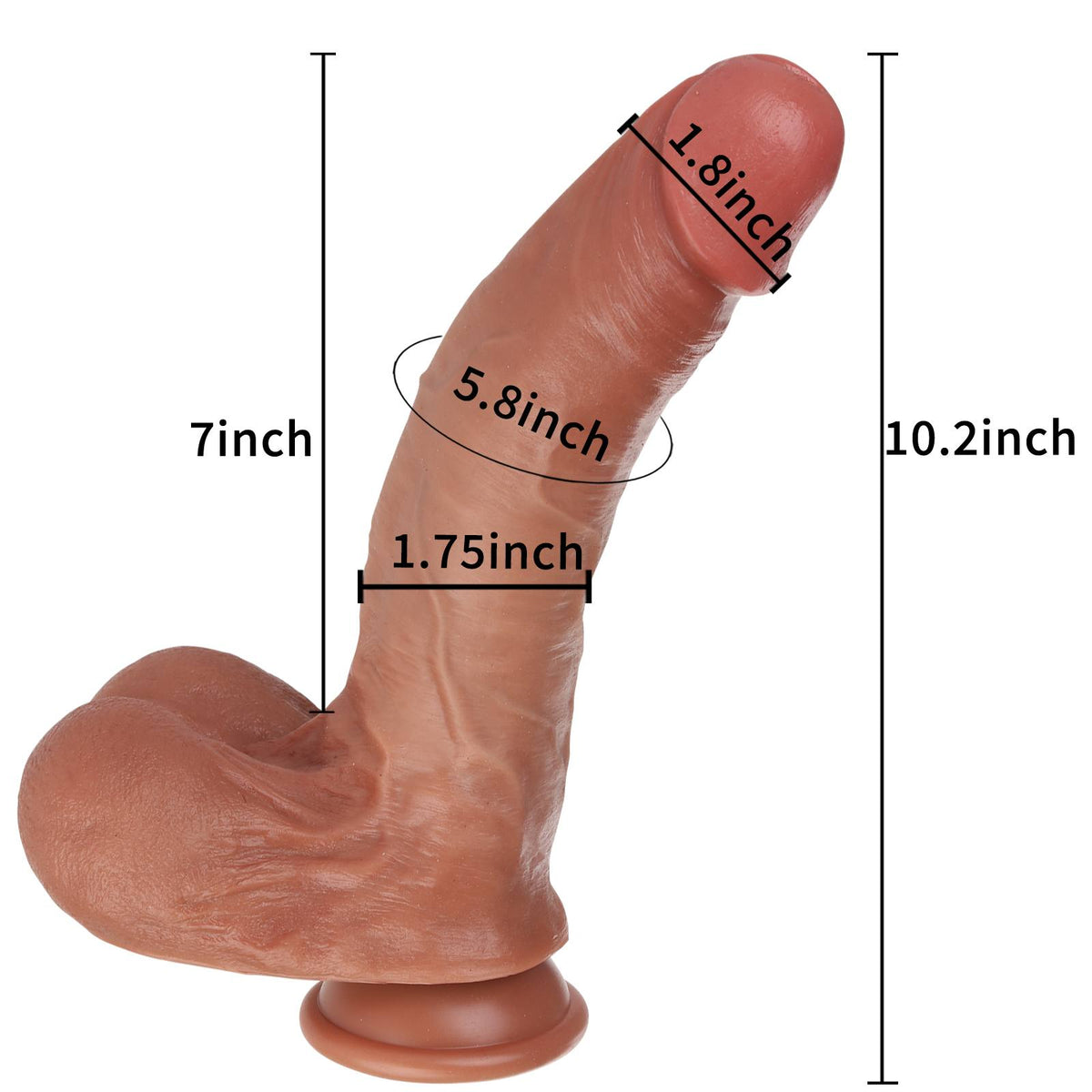 Elvis 10 inch Real Skin Realistic Dildo With Balls