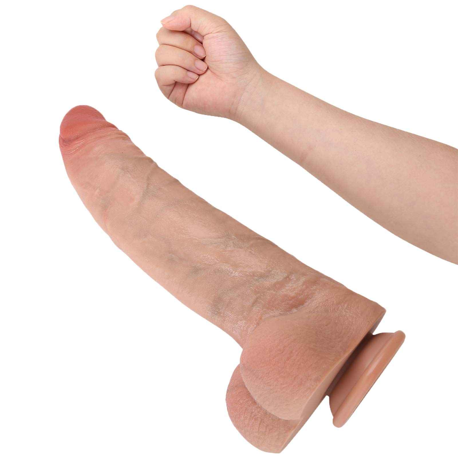 Enzo 12 inch Realistic Vein Huge Girthy Realistic Dildo
