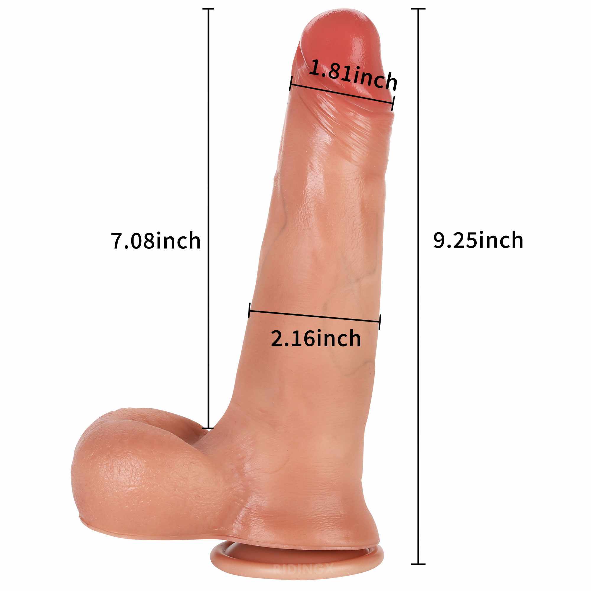 Foreskin 9 inch Black Sliding Skin Dildo BBC Dildo With Ball