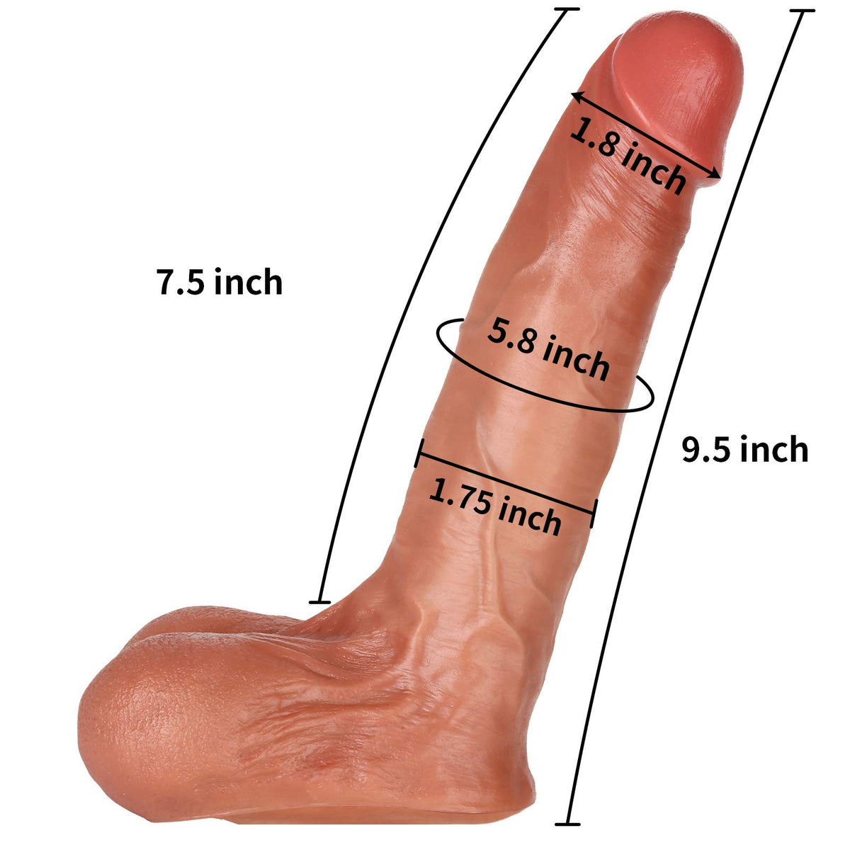 Jayden 9.5 inch Vac-U-Lock Realistic Dildo