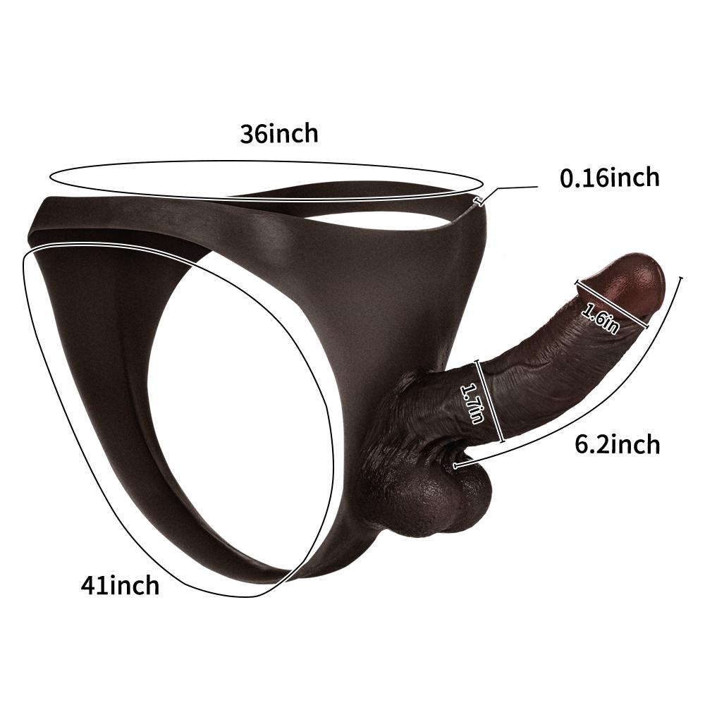 Kendon Strap On Dildo Wearable Dildo Black Realistic Skin Solid