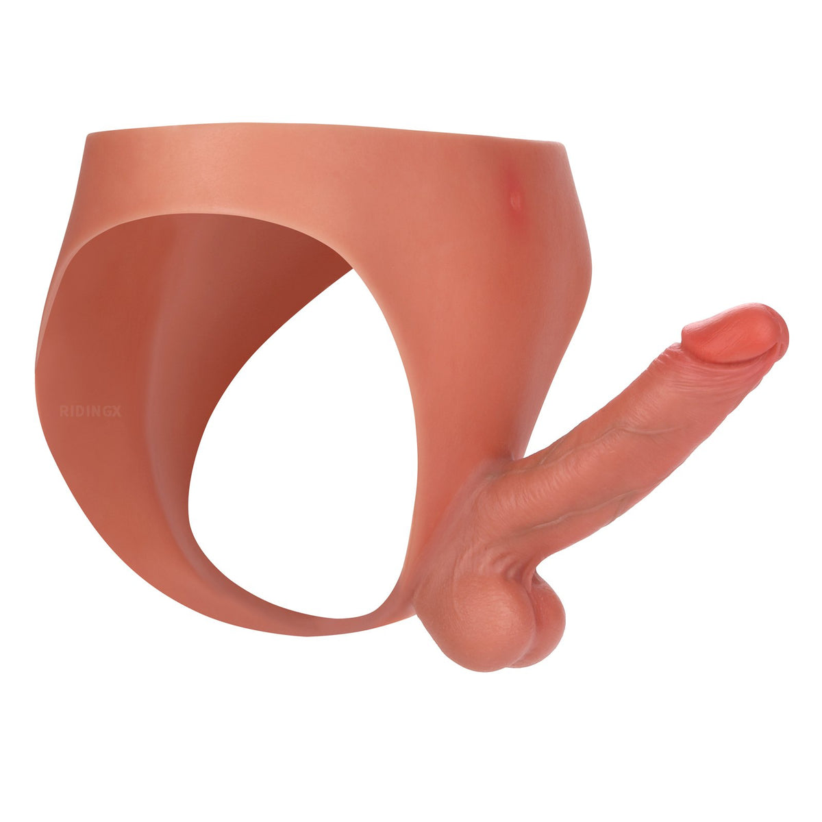 Adrian 6 inch Strap-On Dildo Realistic Platinum Silicone Brown Solid Dildo