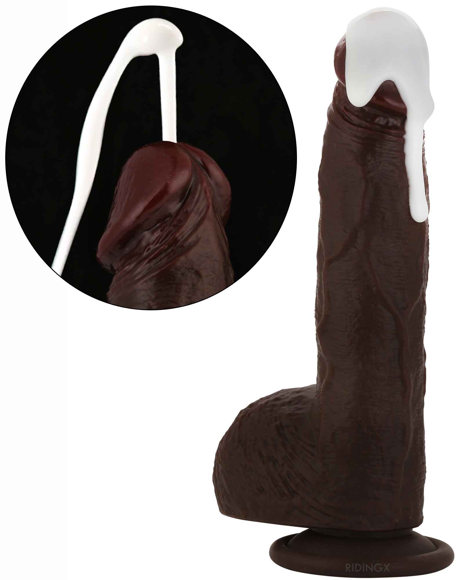 Squirtle 8 inch Squirting Cumming Real Feel Sliding Skin Black