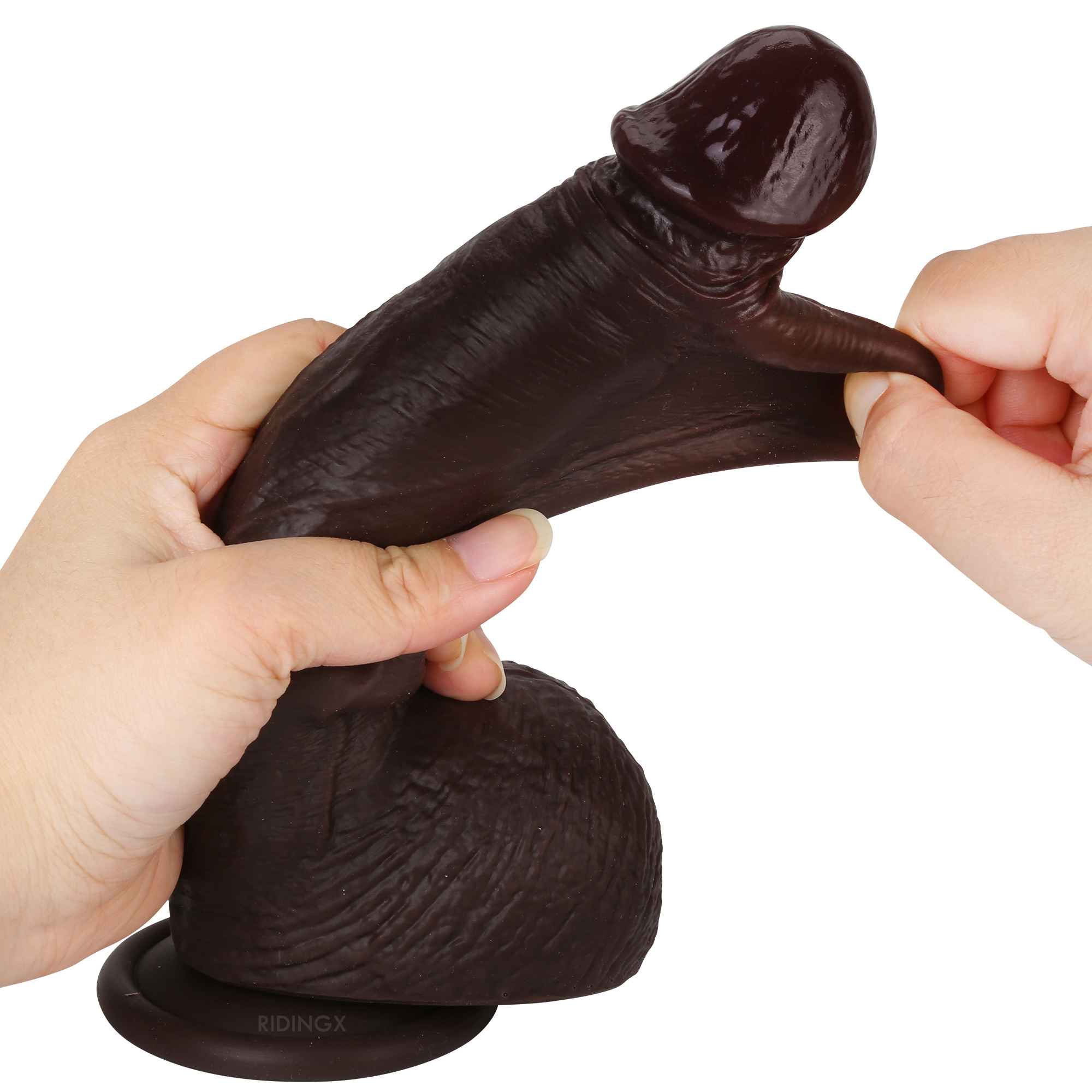 Squirtle 8 inch Squirting Cumming Real Feel Sliding Skin Black