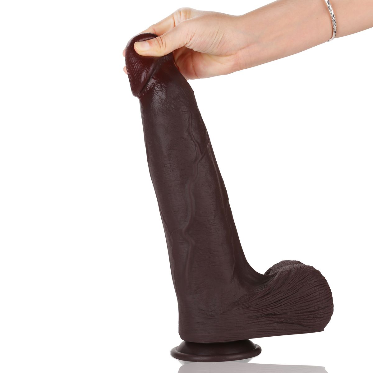 Bruce 13 Inch Big Black Silicone Realistic Dildo Real Skin Dildo