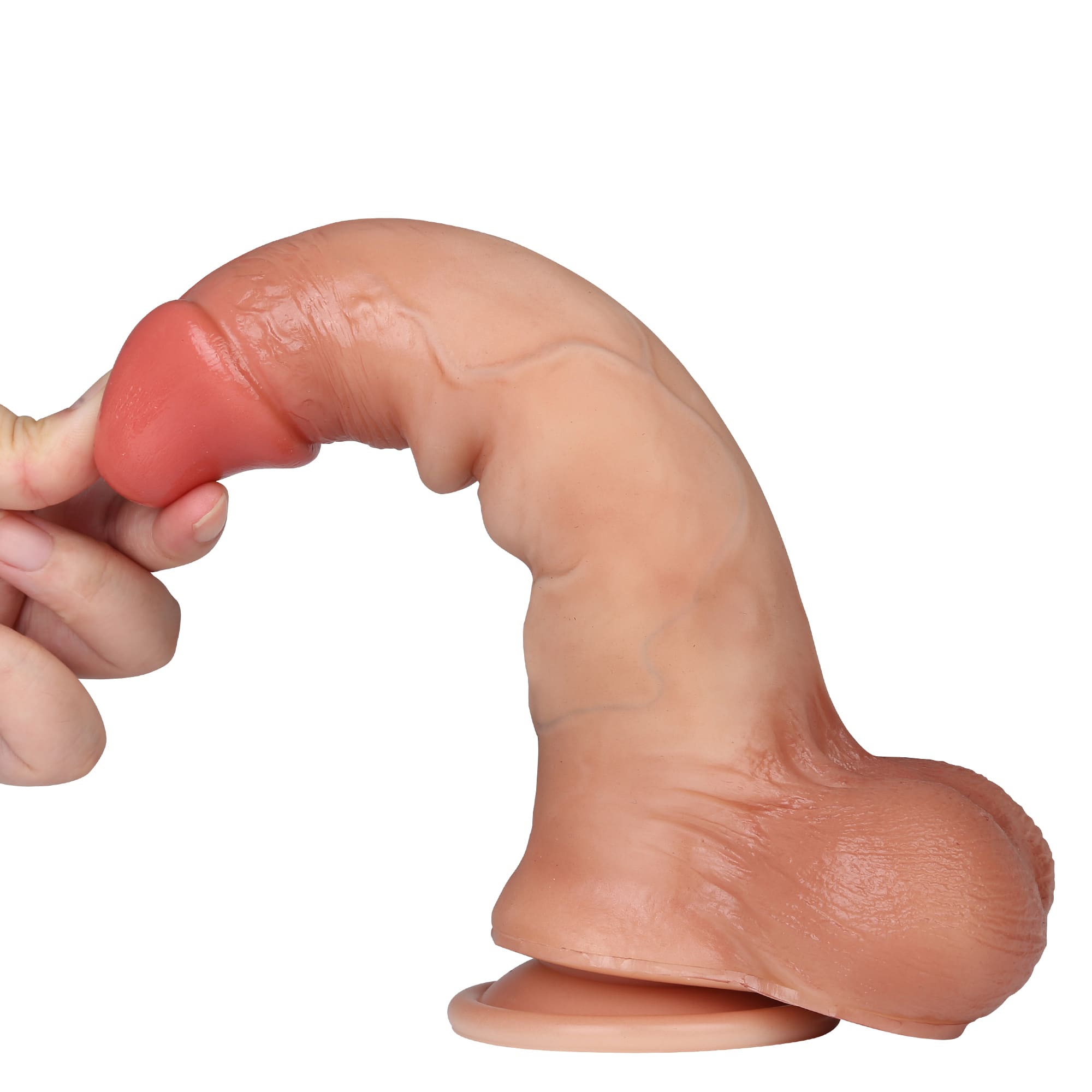 RidingX Baller 7.9 in Sliding Skin Dildo Realistic Dildo & Lifelike Ball Flesh Color