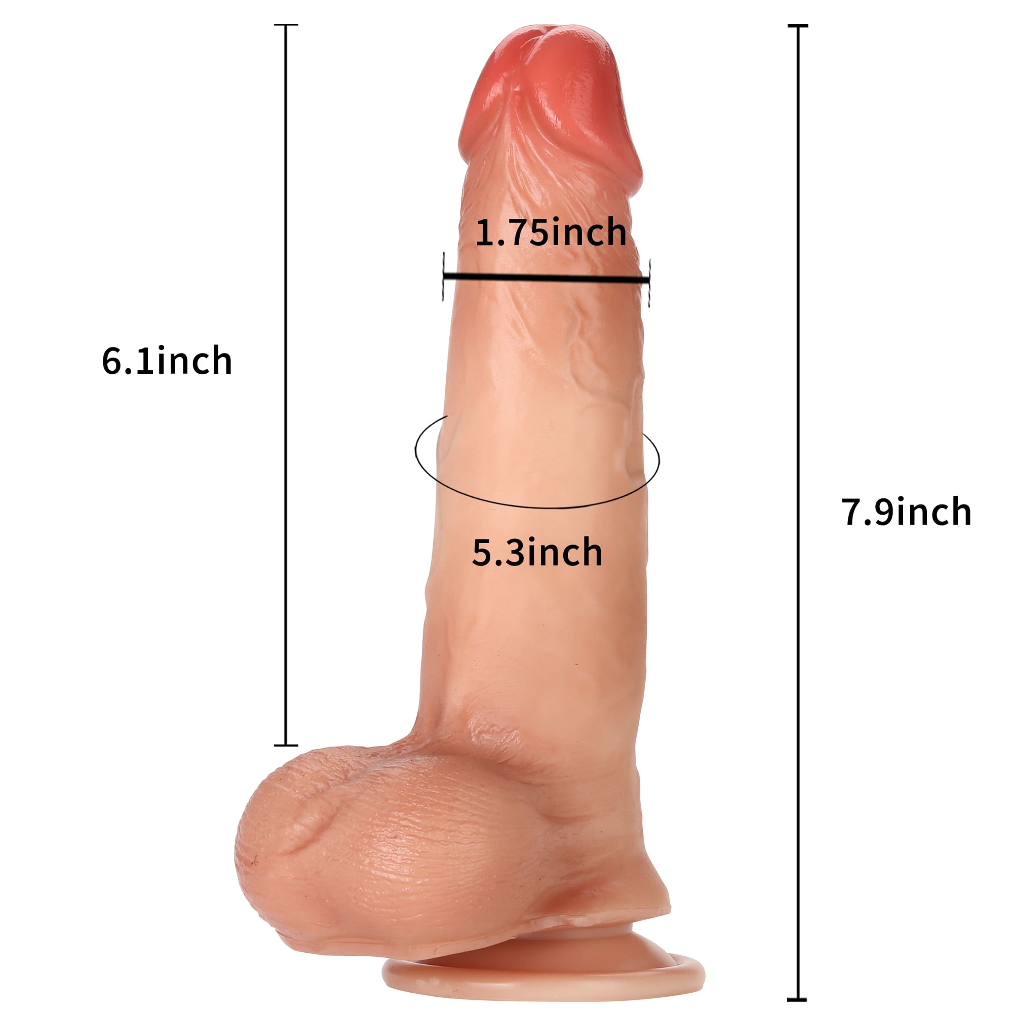 RidingX Baller 7.9 in Sliding Skin Dildo Realistic Dildo & Lifelike Ball Flesh Color