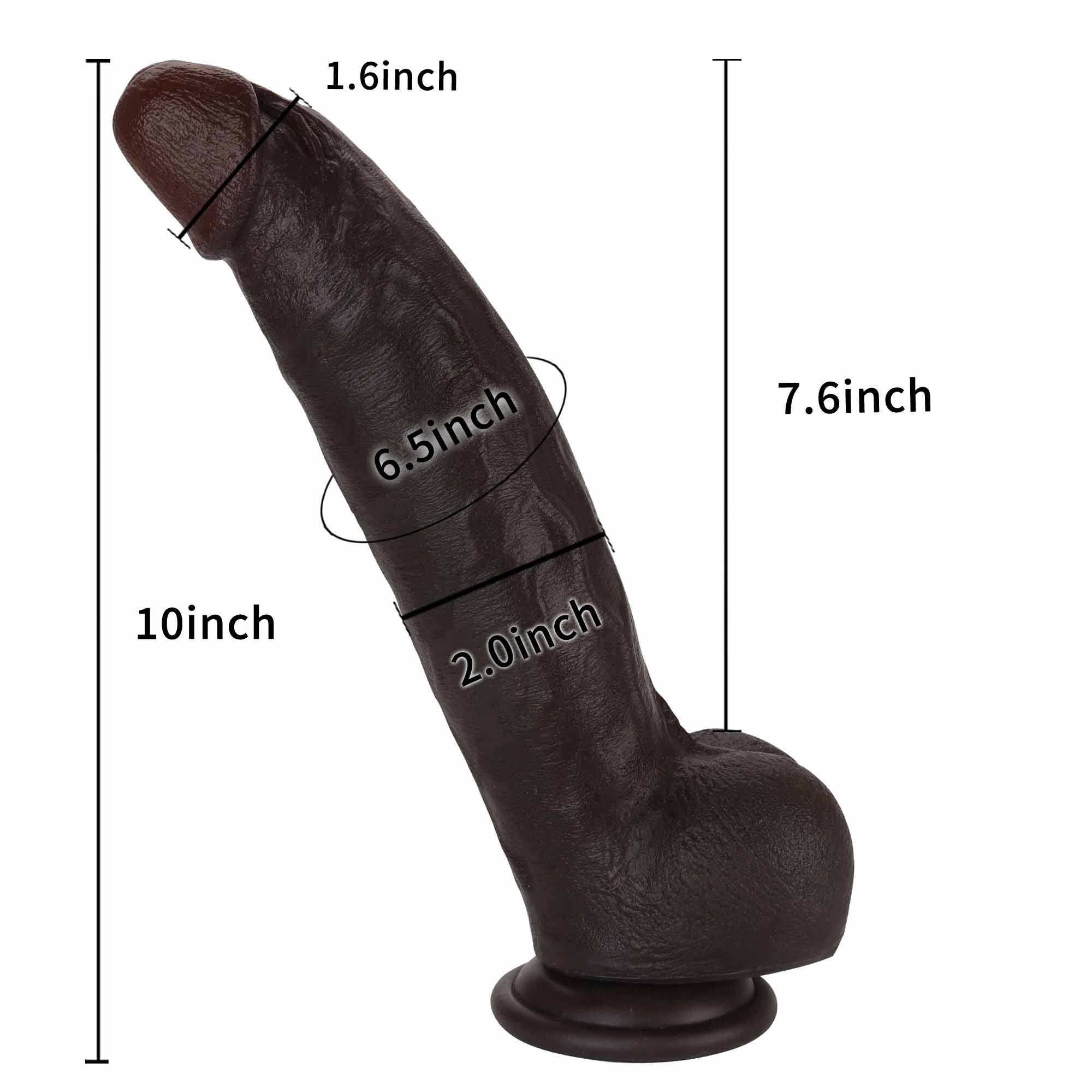Baron realistic dildo Size Guide Black
