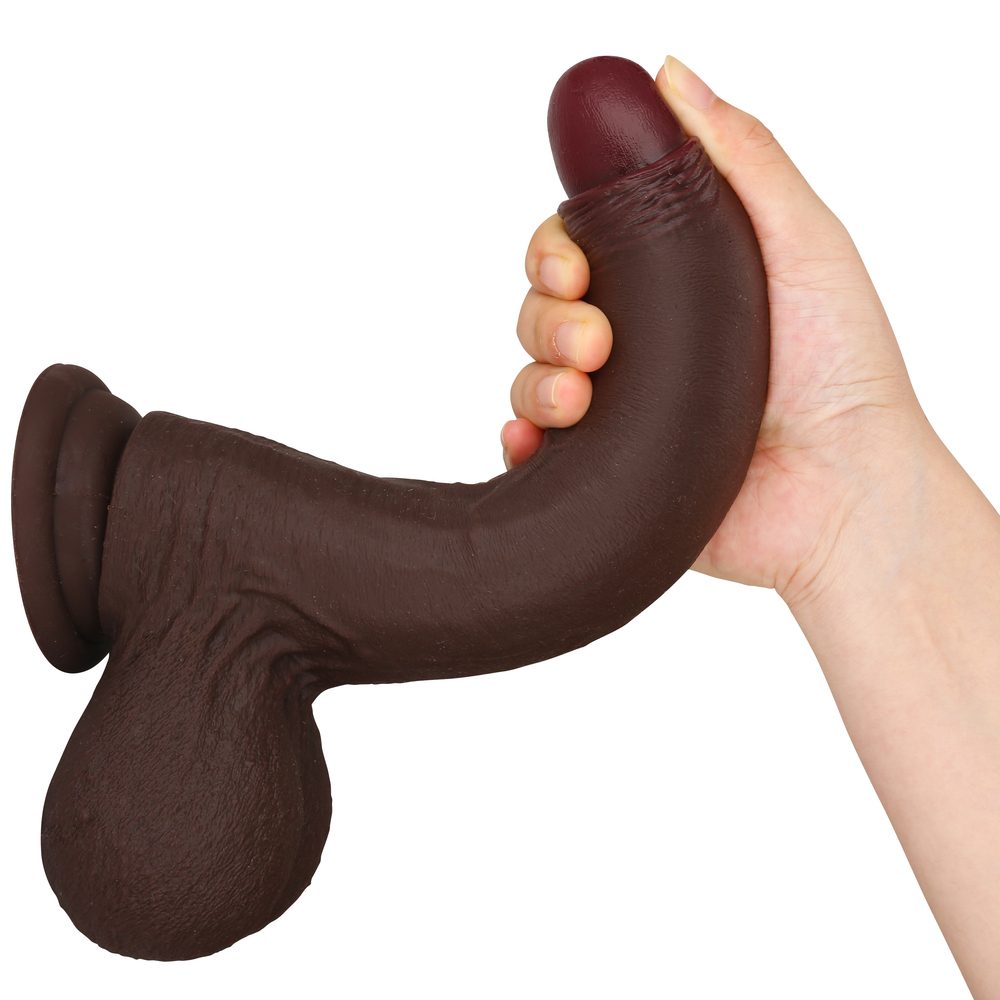 BigNut 10 inch Sliding Skin Dildo Uncut Realistic Dildo With Balls