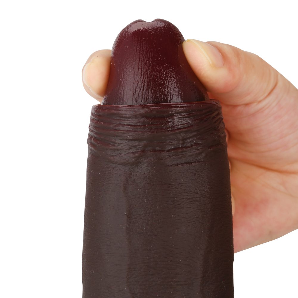 BigNut 10 inch Sliding Skin Dildo Uncut Realistic Dildo With Balls