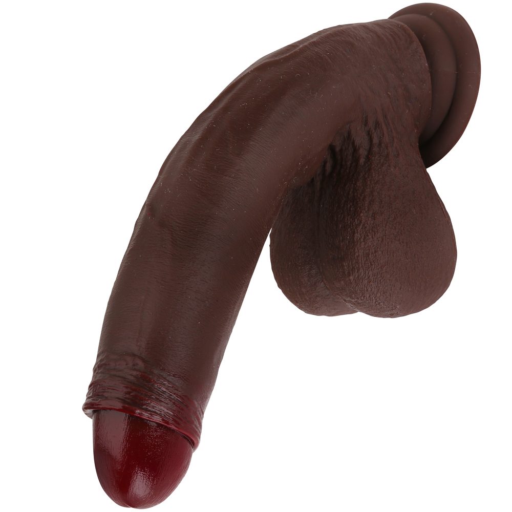 BigNut 10 inch Sliding Skin Dildo Uncut Realistic Dildo With Balls