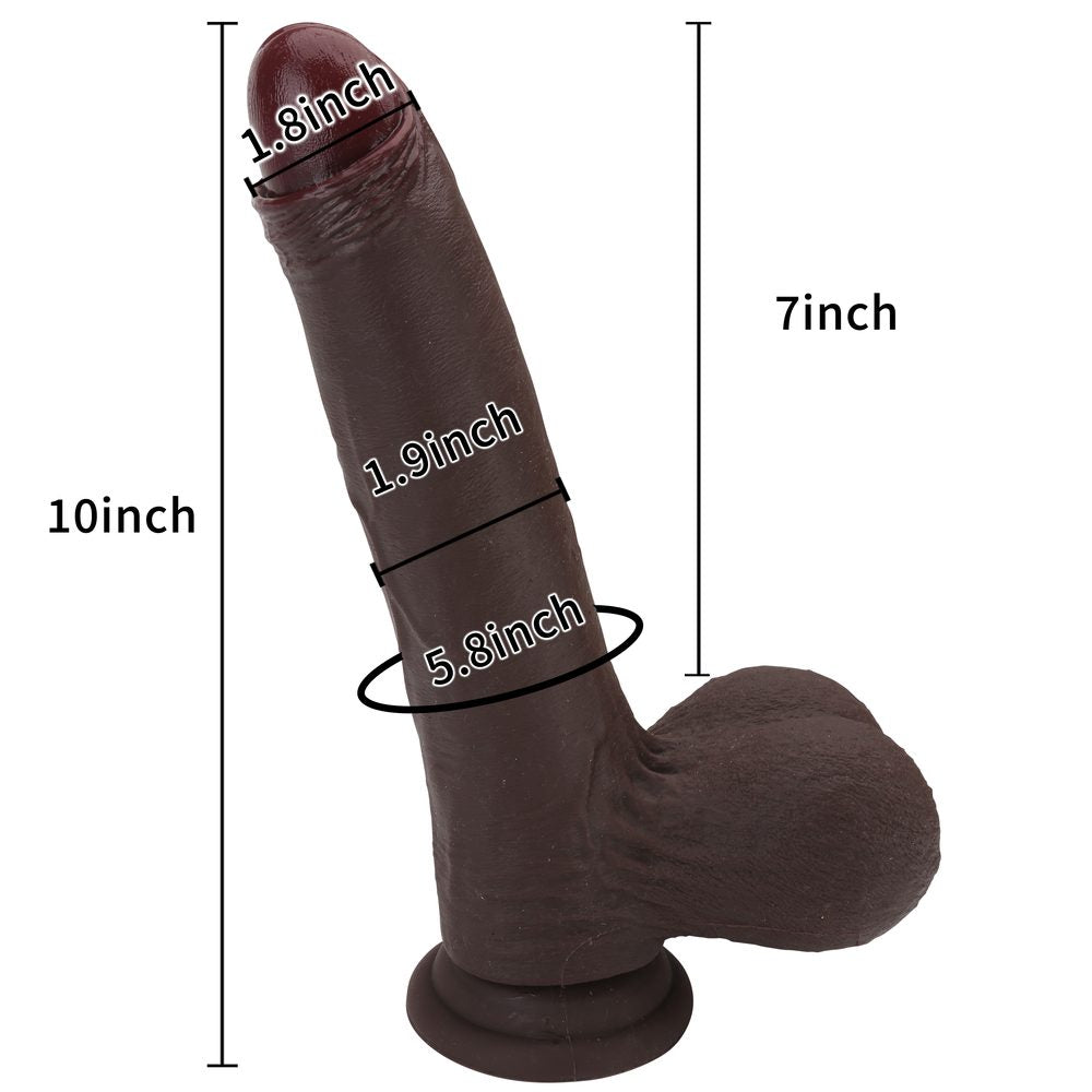 BigNut 10 inch Sliding Skin Dildo Uncut Realistic Dildo With Balls