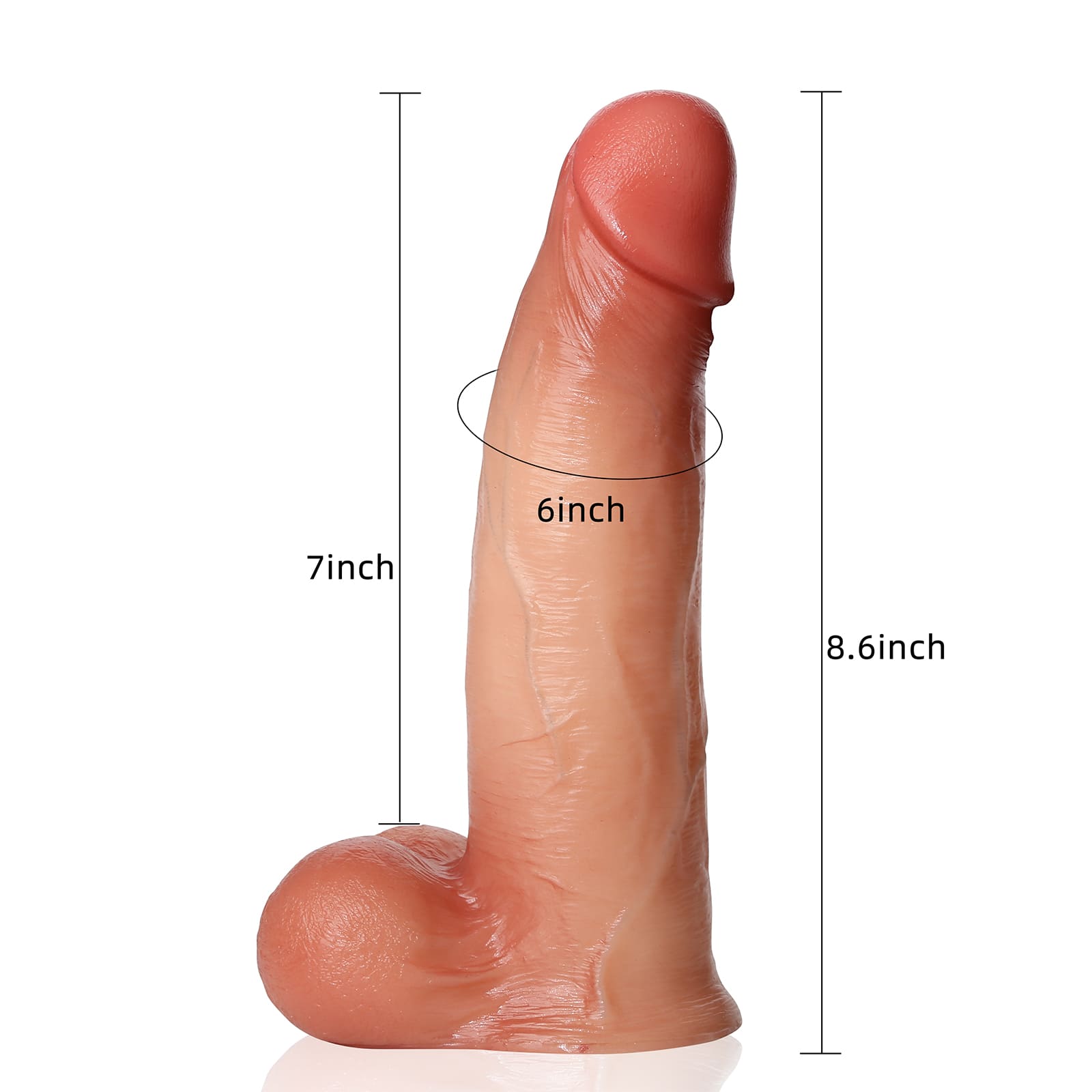 RidingX David 8.6in Realistic Dildo With Retractable Foreskin & Balls