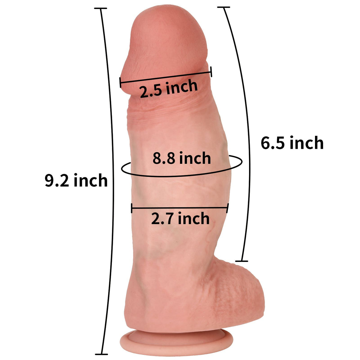 Emperor 9 Inch Realistic Soft Silicone Fat Thick Dildo