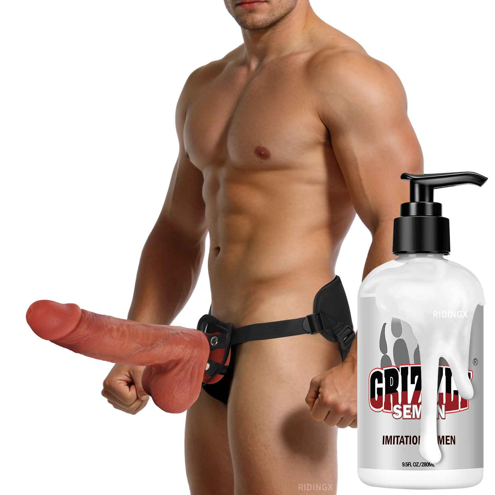 Strap-On Juicy Squirting Dildos 7 inch Cumming Ejaculating Dildo Likfelike SlidingSkin