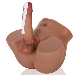 RidingX Justin 14lb Realistic Torso Dildo & James 7inch Dildo (Brown)