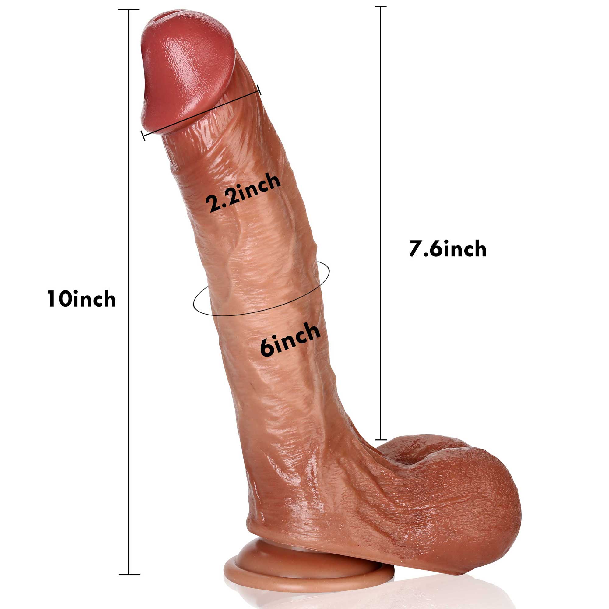 Knight 10 inch Real Feel Ball Realistic Dildo & Realistic Glan Real Ball
