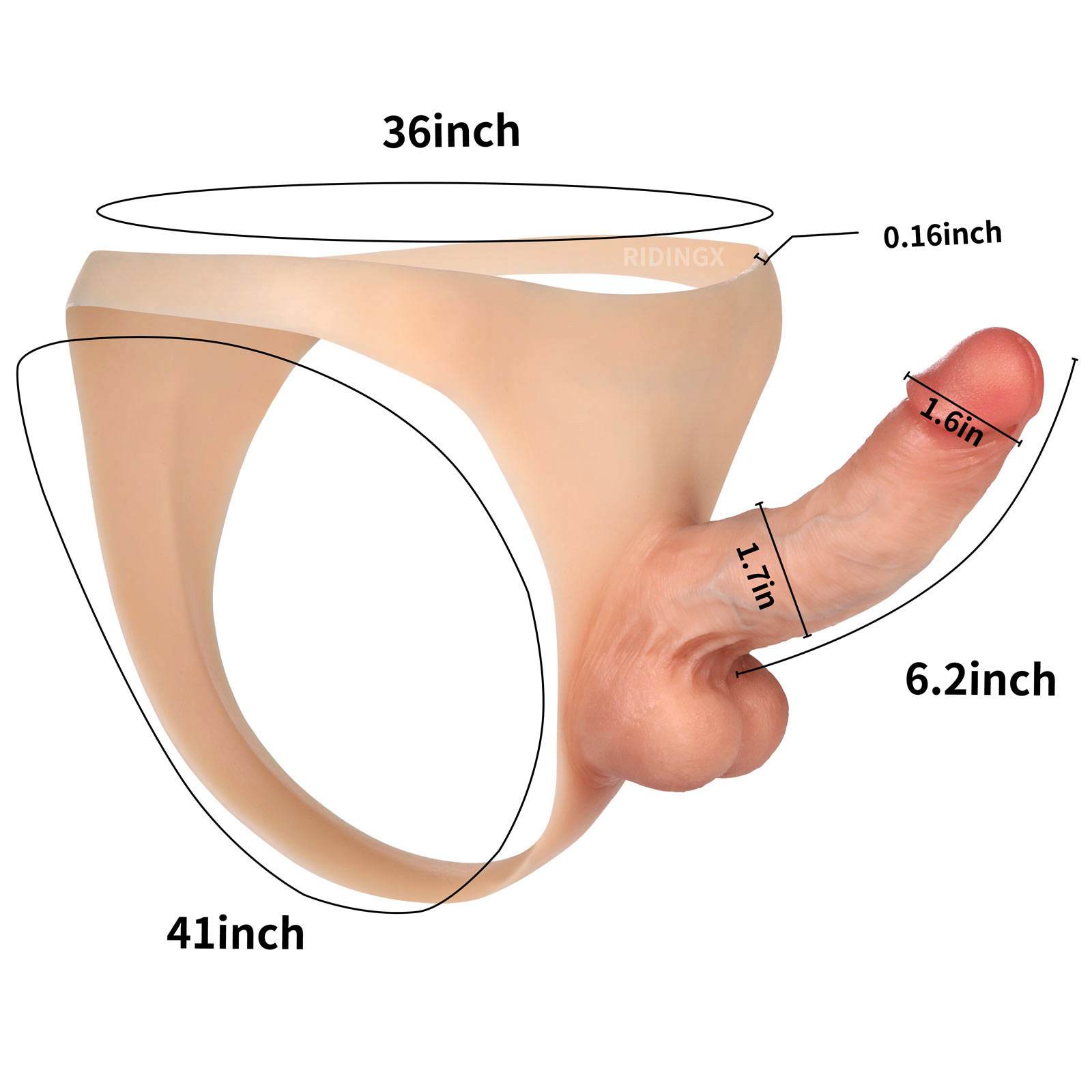 Kendon 6 in Strap On Dildo Wearable Solid Realistic Dildo Flesh