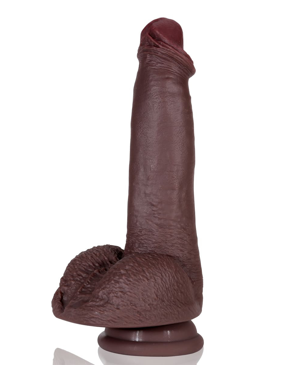 Max 7.4in Ultra Lifelike Skin Most Realistic Dildo Black Dildo