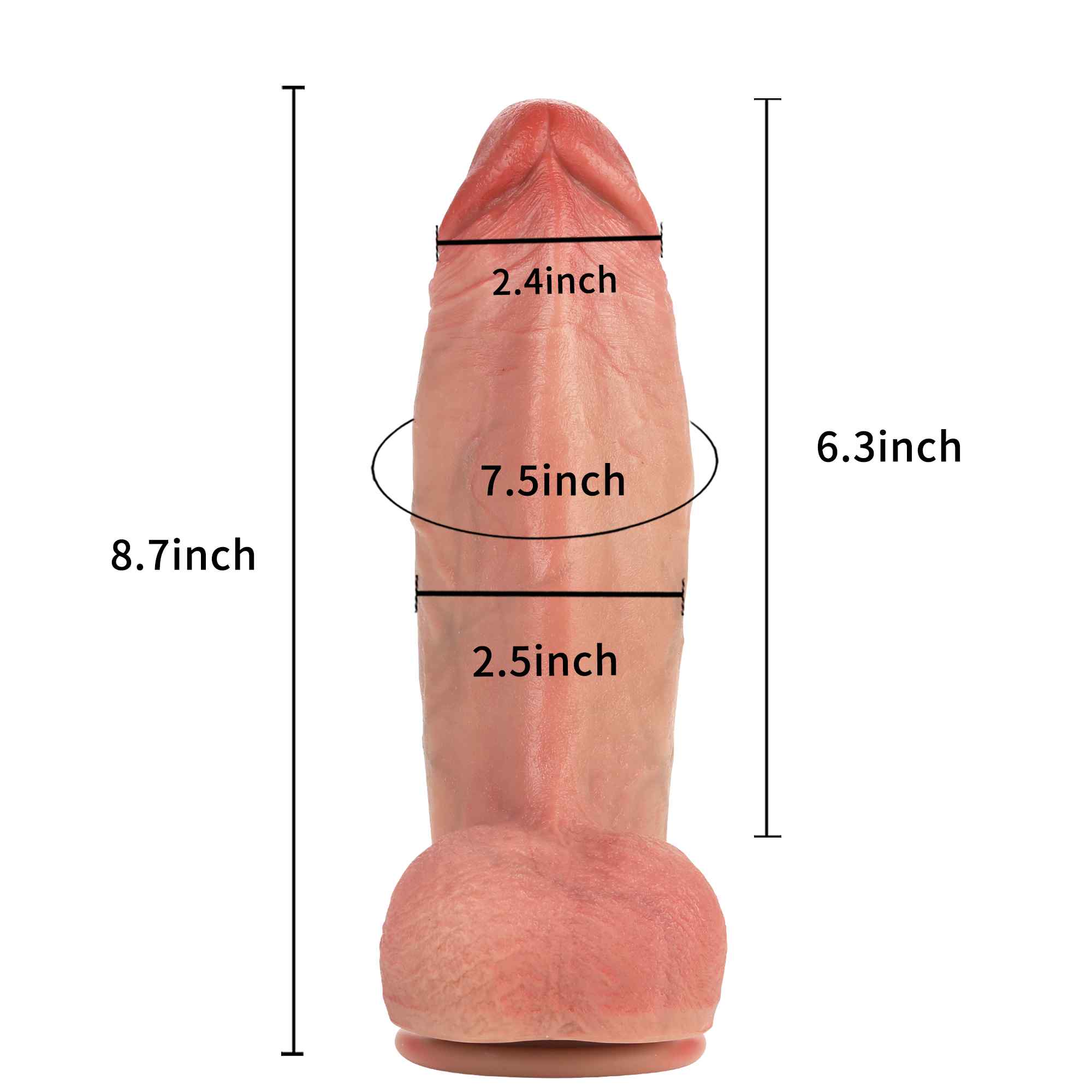 MeatBall 8"/ 9" Real Skin Hyper Realistic Dildo Girthy Biggest Dildo